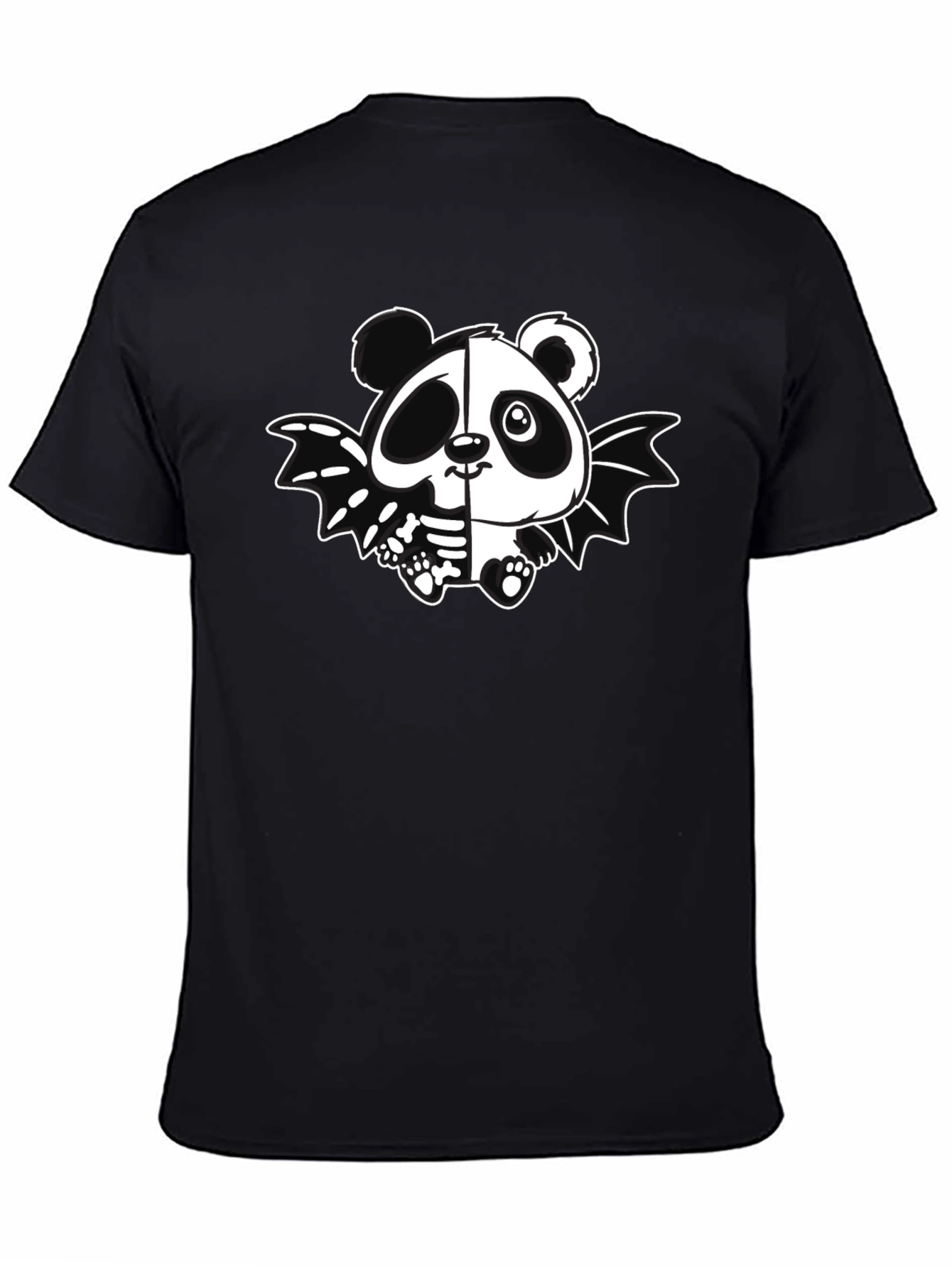 Panda Bat Graphic Tee - Mens Black T-Shirt