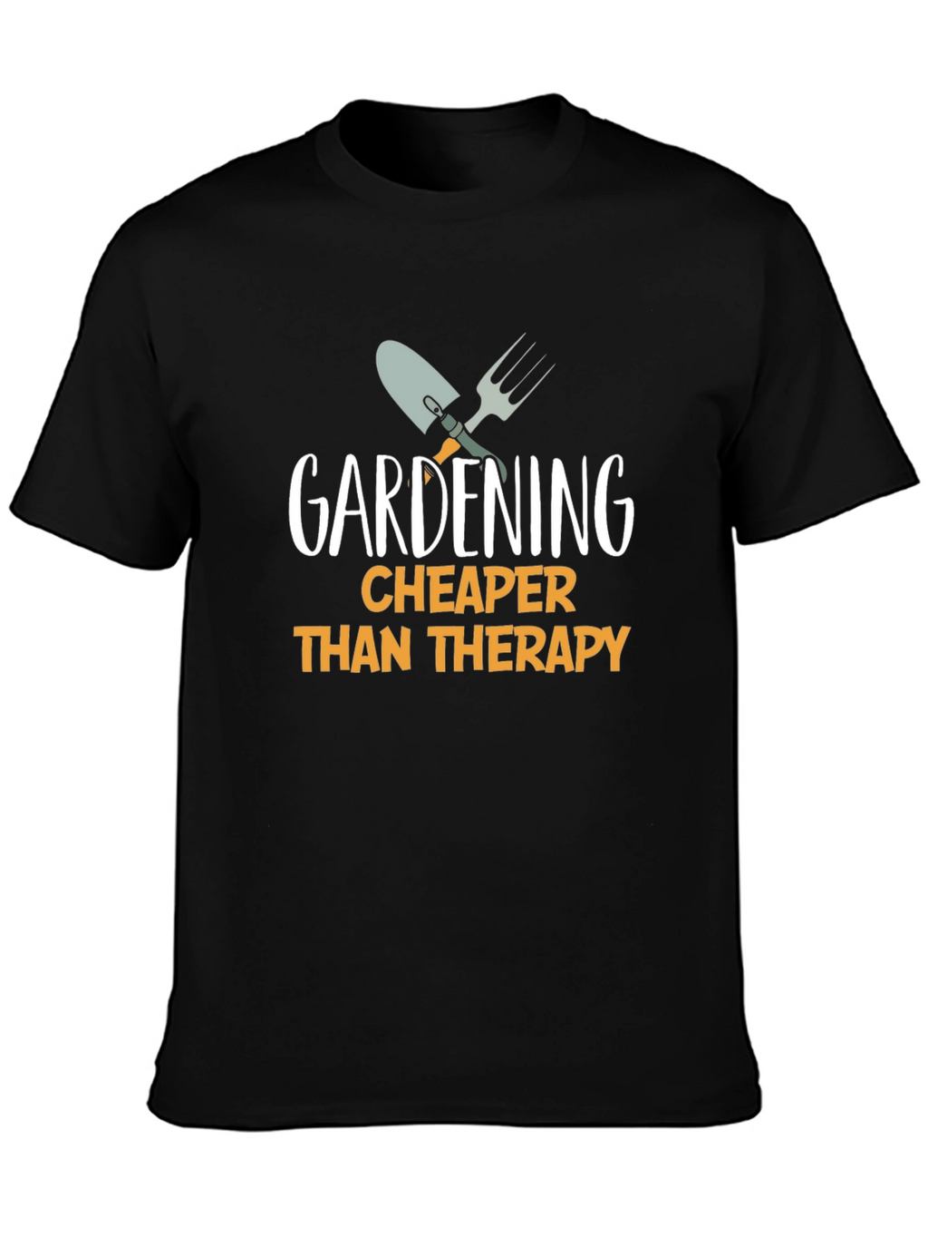 Gardening Cheaper Than Therapy T-Shirt - Black
