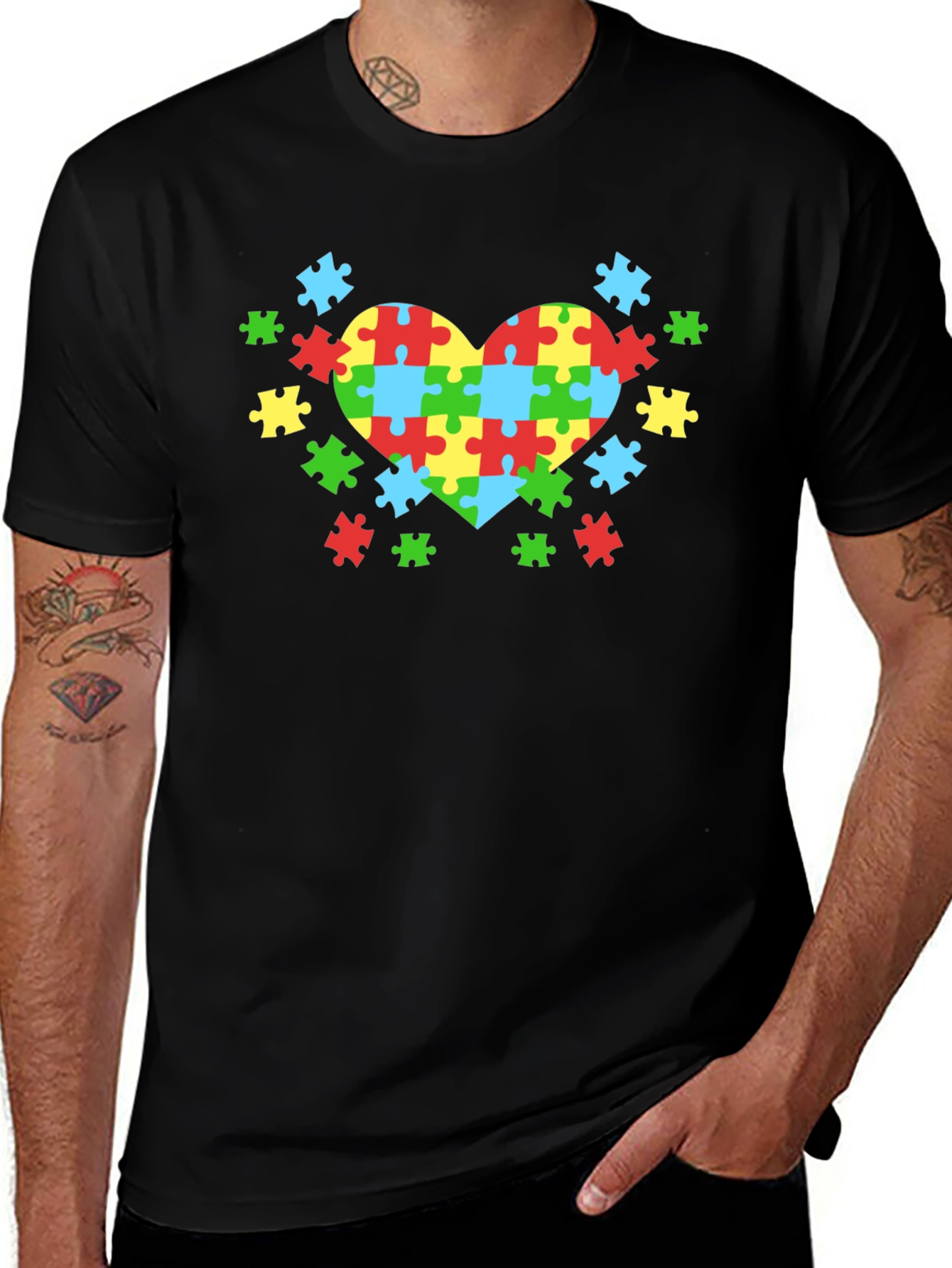 Autism Awareness Puzzle Heart Tee