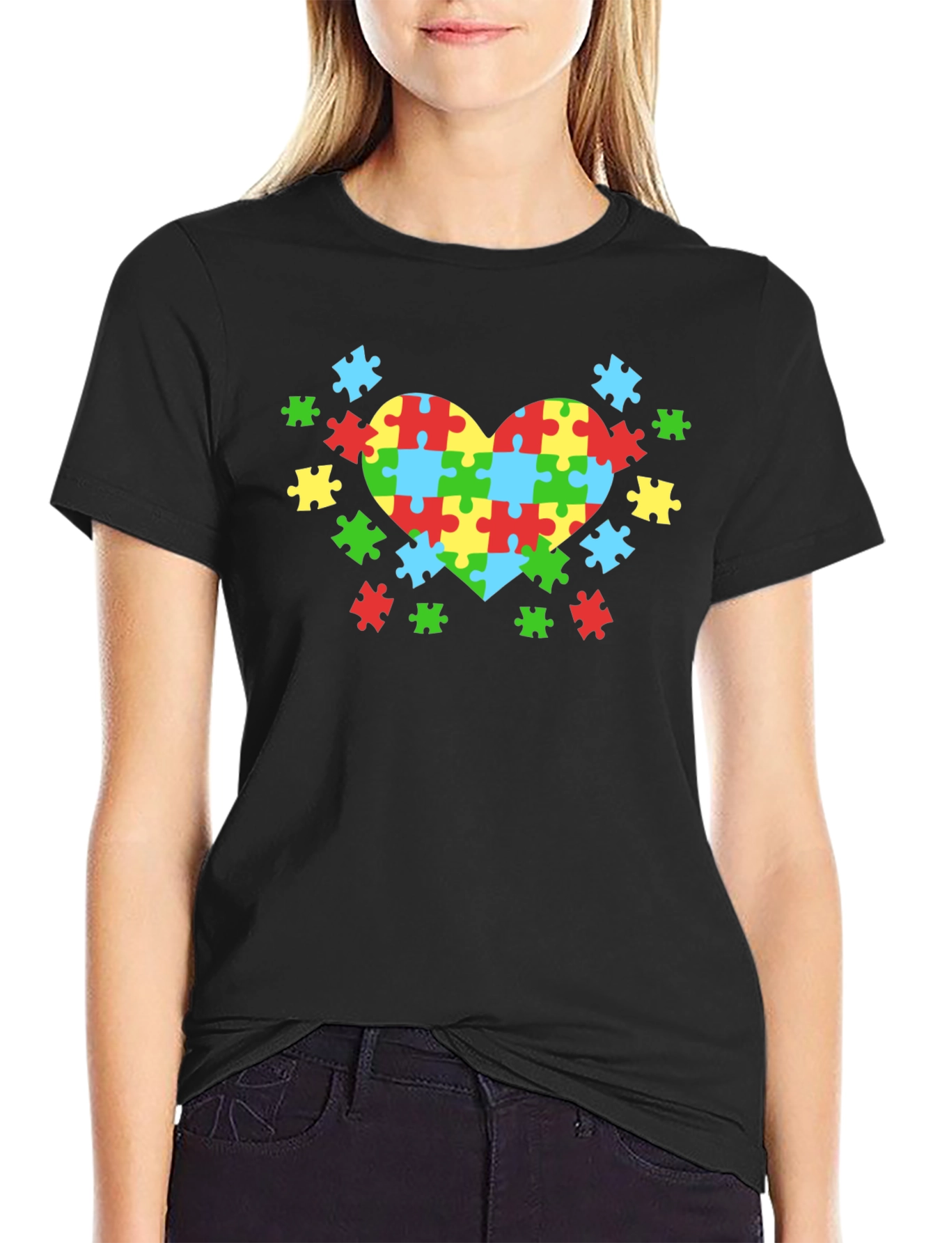 Autism Awareness Puzzle Heart Tee