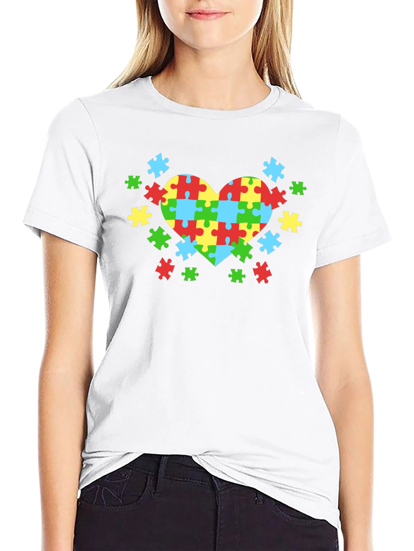 Autism Awareness Puzzle Heart Tee