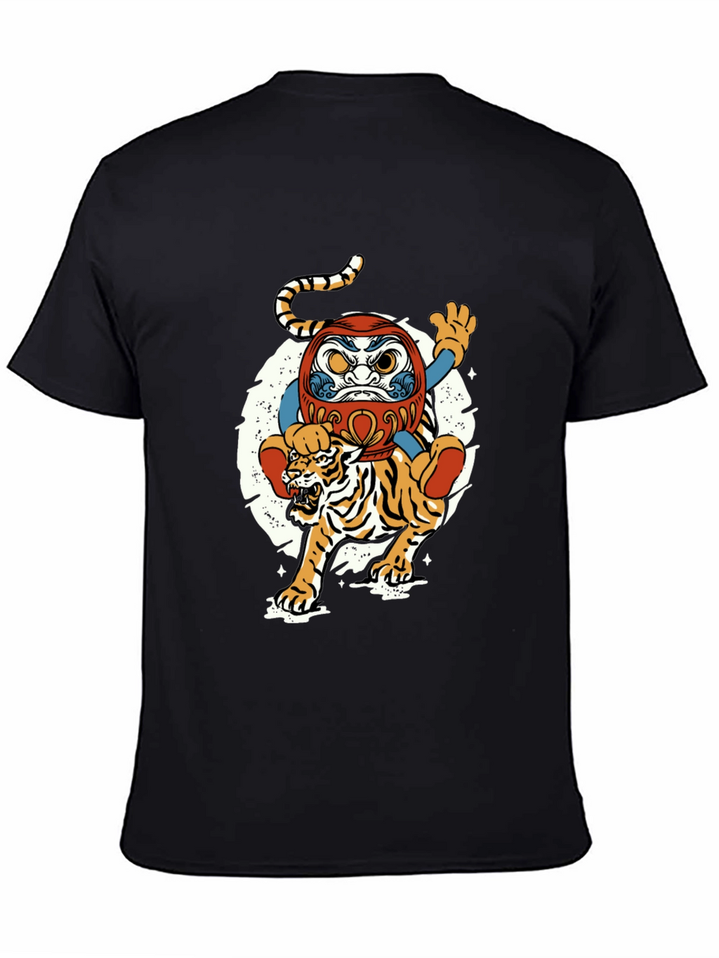 Daruma Doll & Tiger Graphic T-Shirt