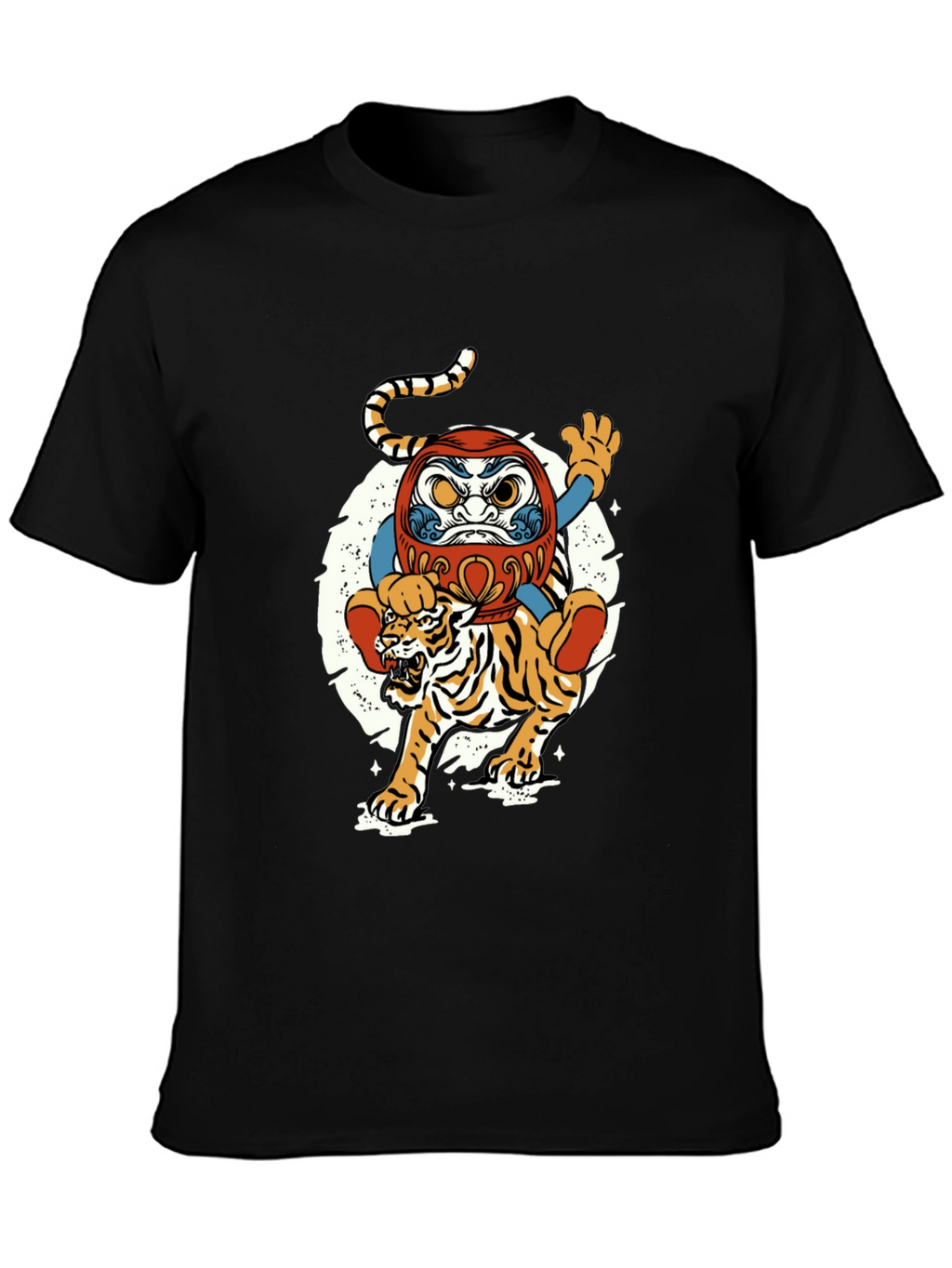 Daruma Doll & Tiger Graphic T-Shirt