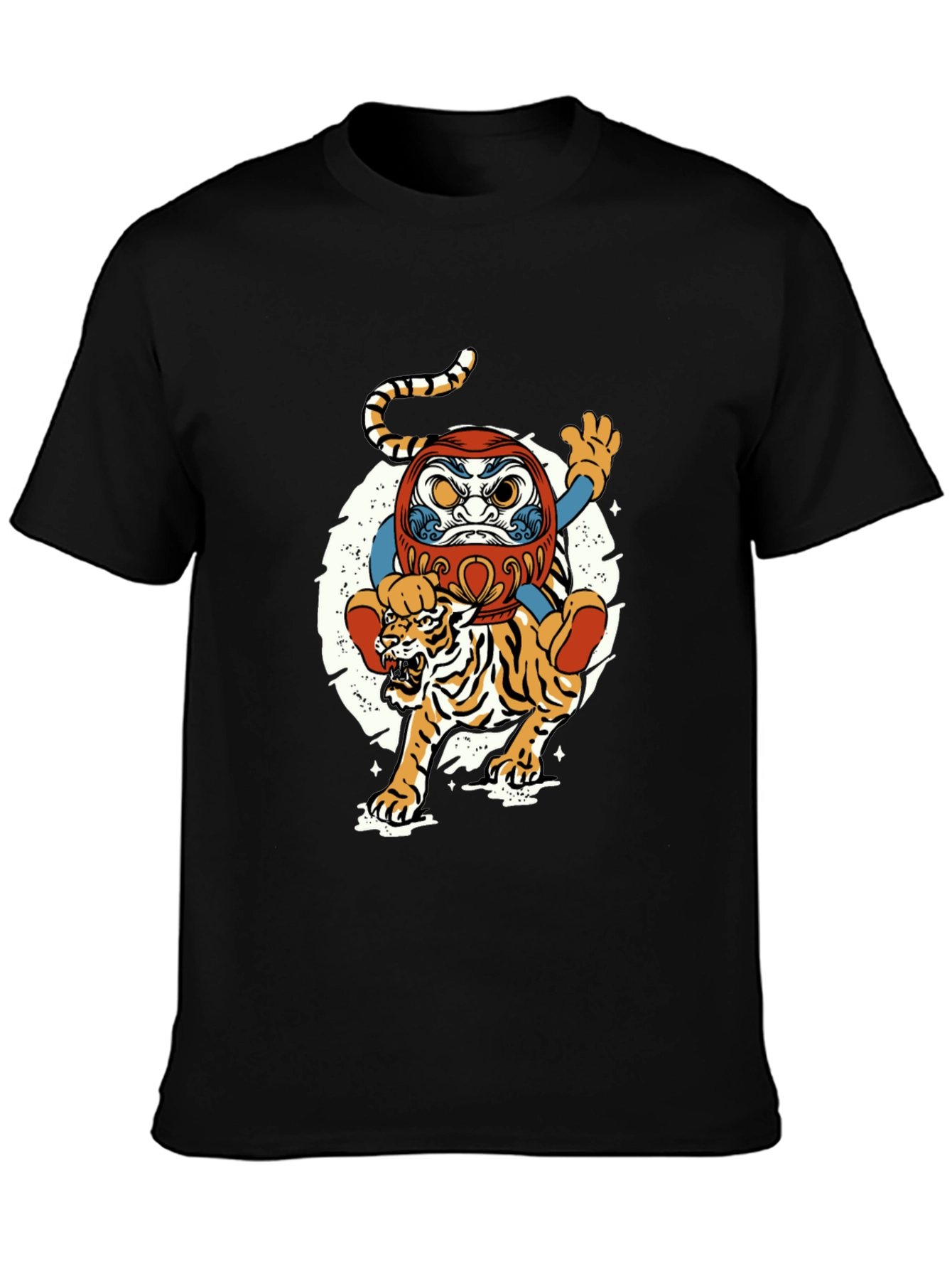 Daruma Doll & Tiger Graphic T-Shirt