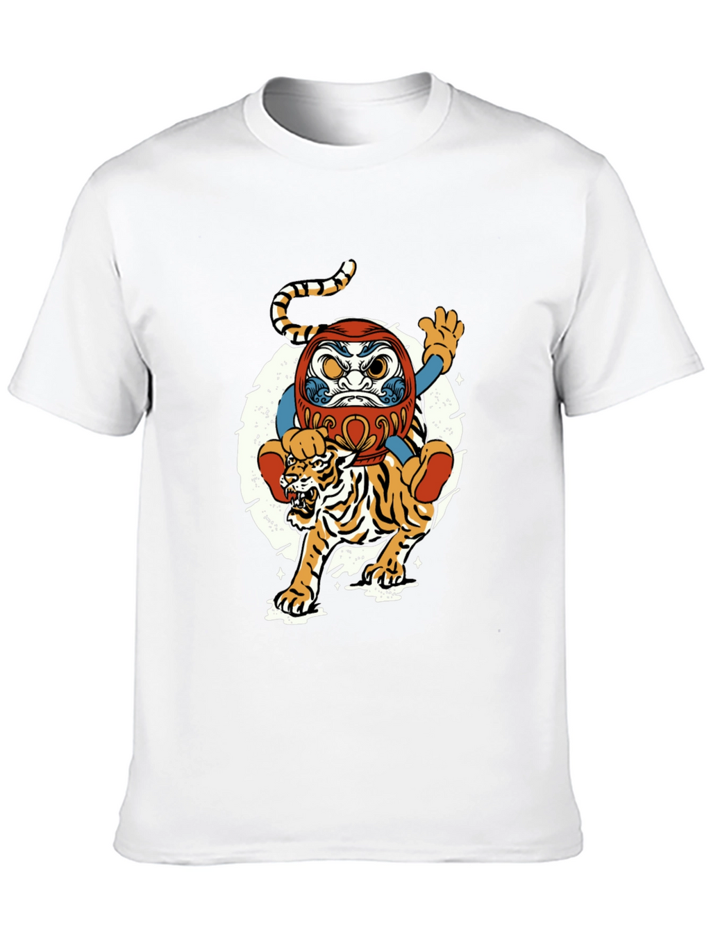 Daruma Doll & Tiger Graphic T-Shirt