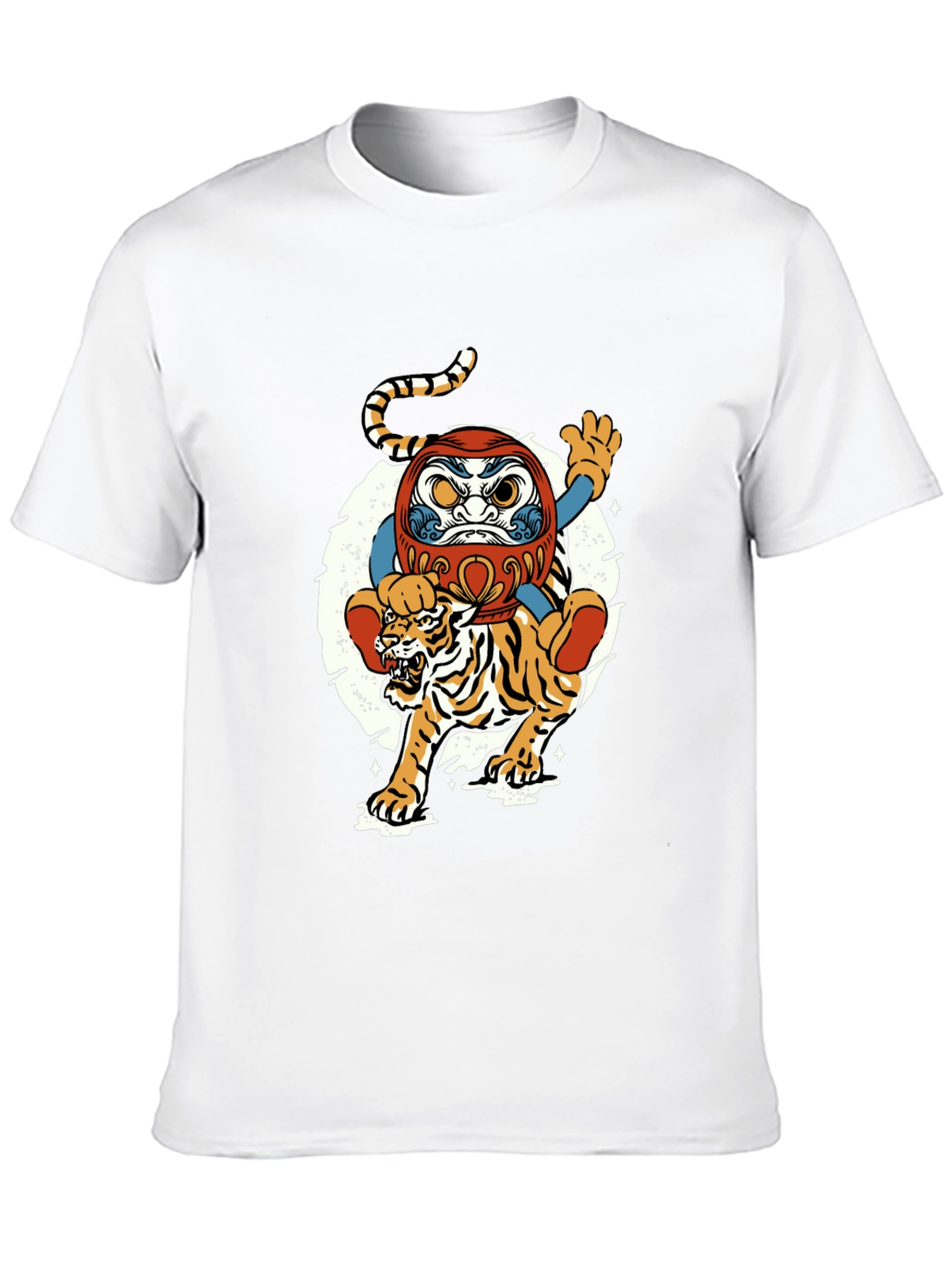 Daruma Doll & Tiger Graphic T-Shirt