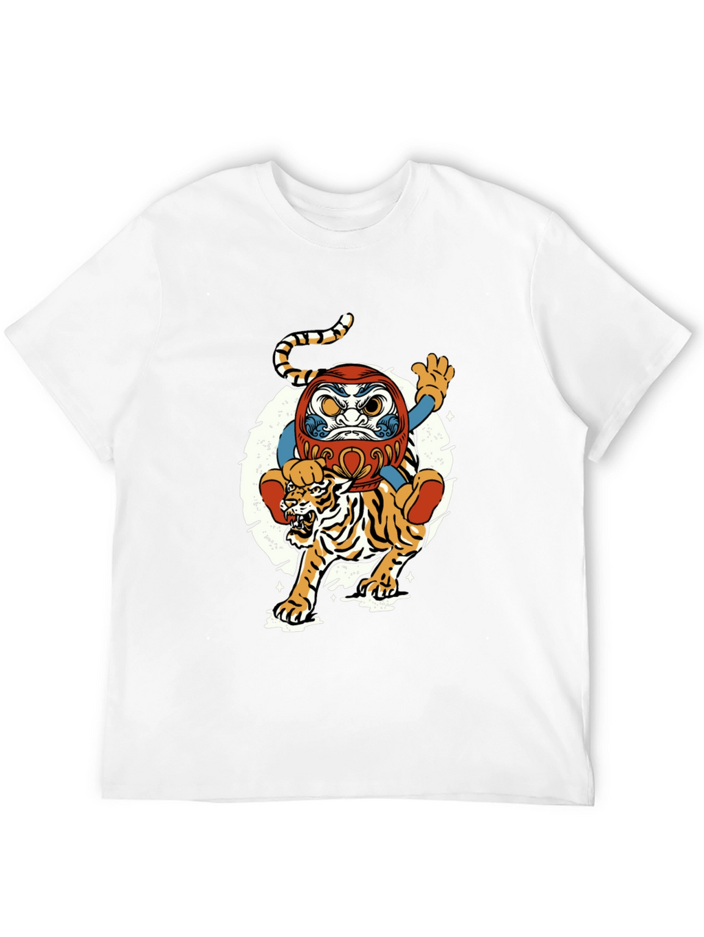 Daruma Doll & Tiger Graphic T-Shirt