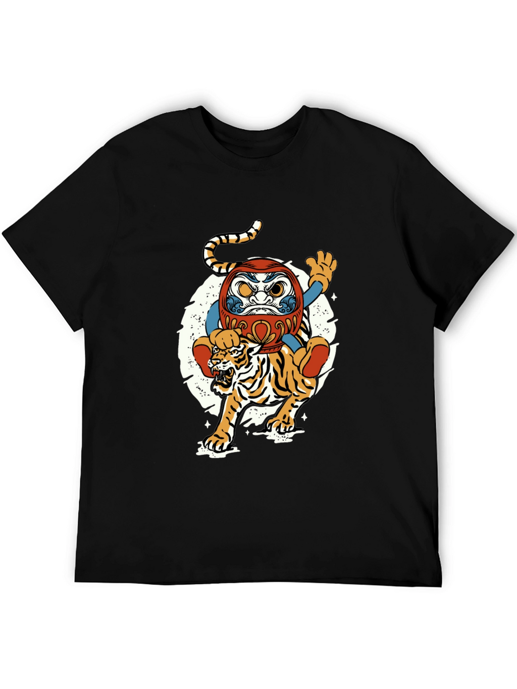 Daruma Doll & Tiger Graphic T-Shirt