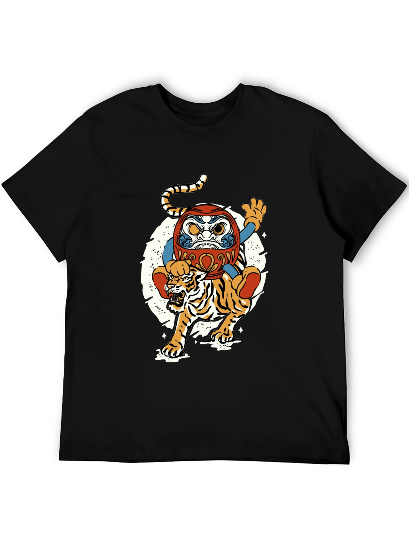 Daruma Doll & Tiger Graphic T-Shirt