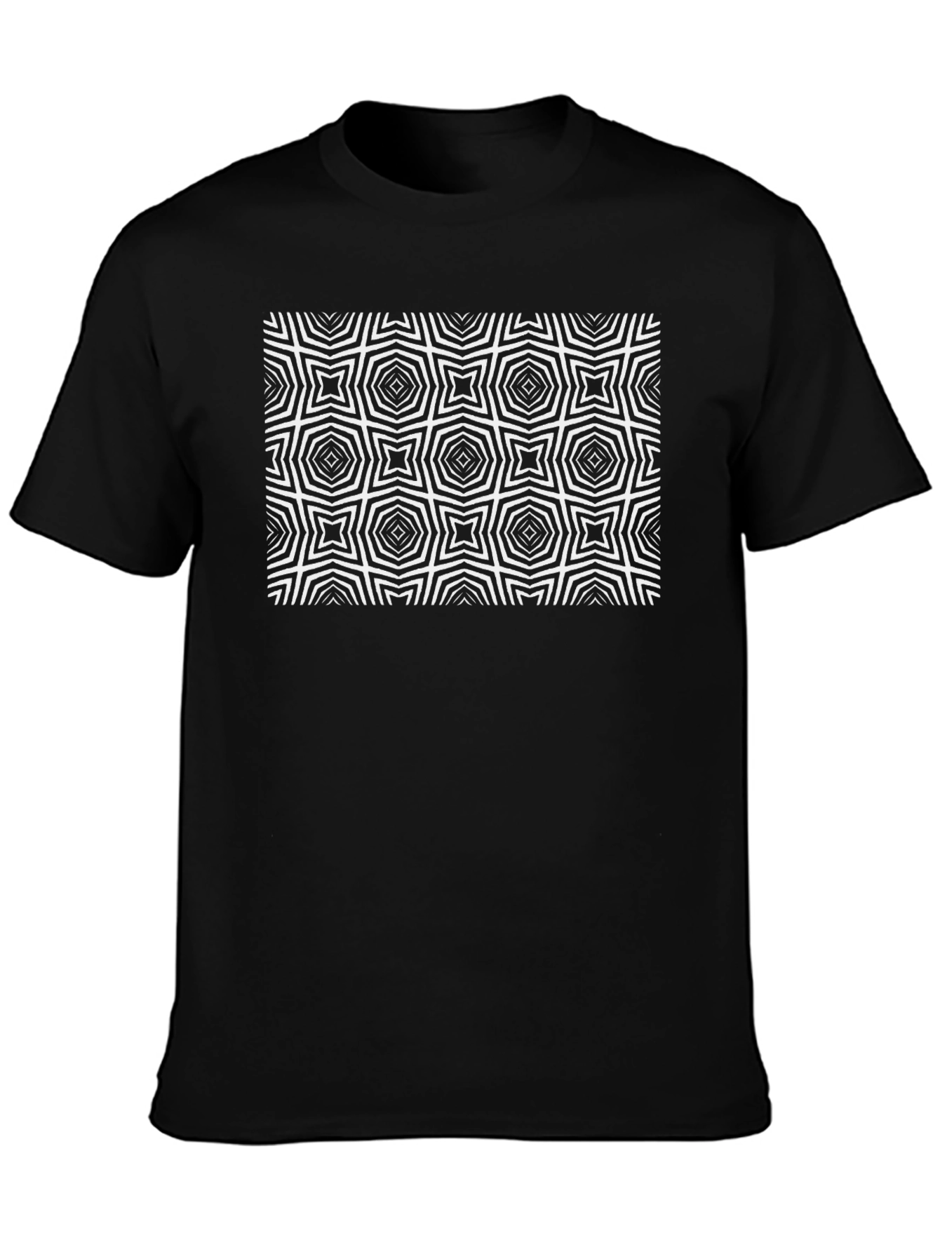 Geometric Pattern Black T-Shirt - Modern Style