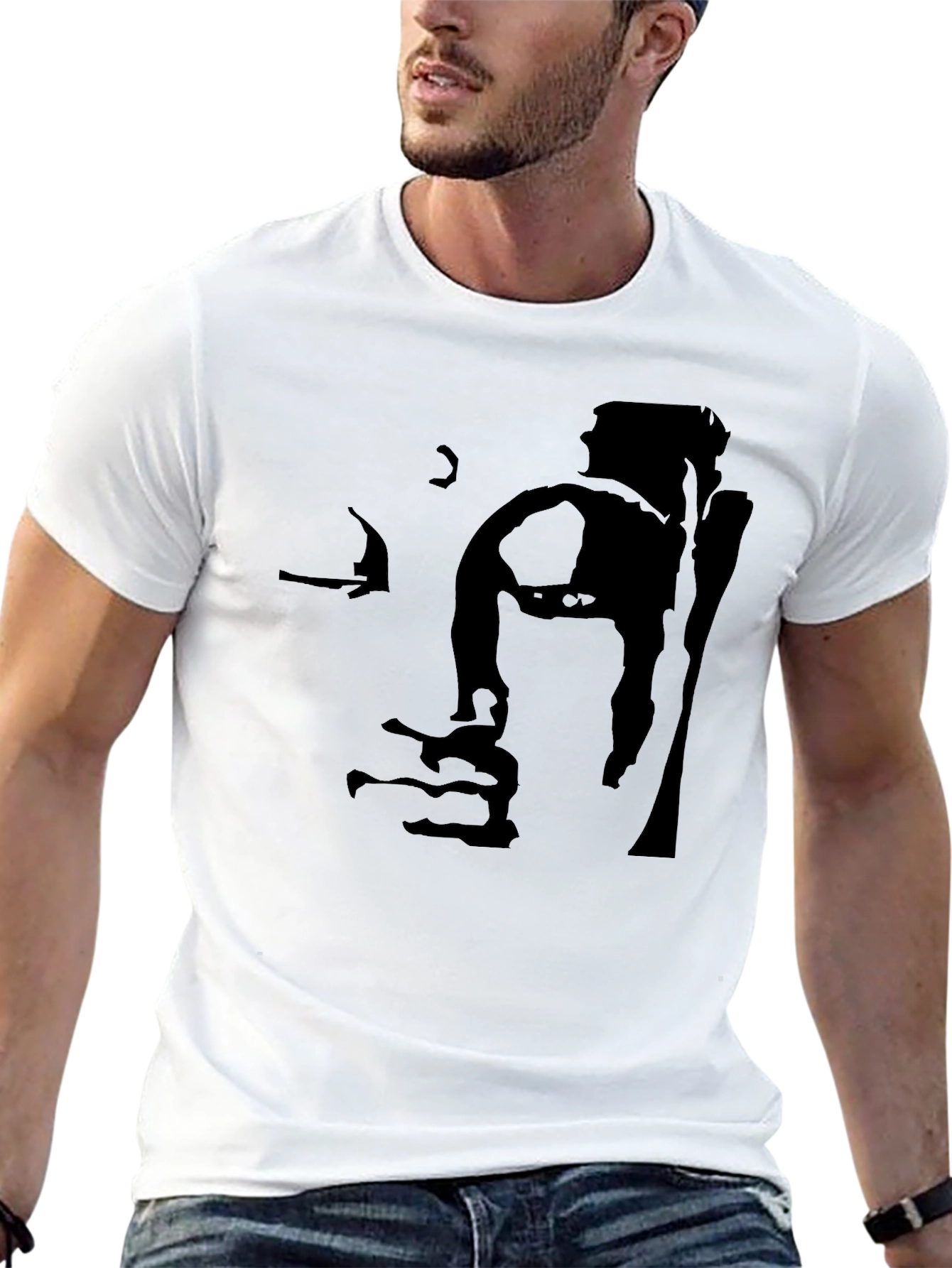 Buddha Face Black Graphic Tee