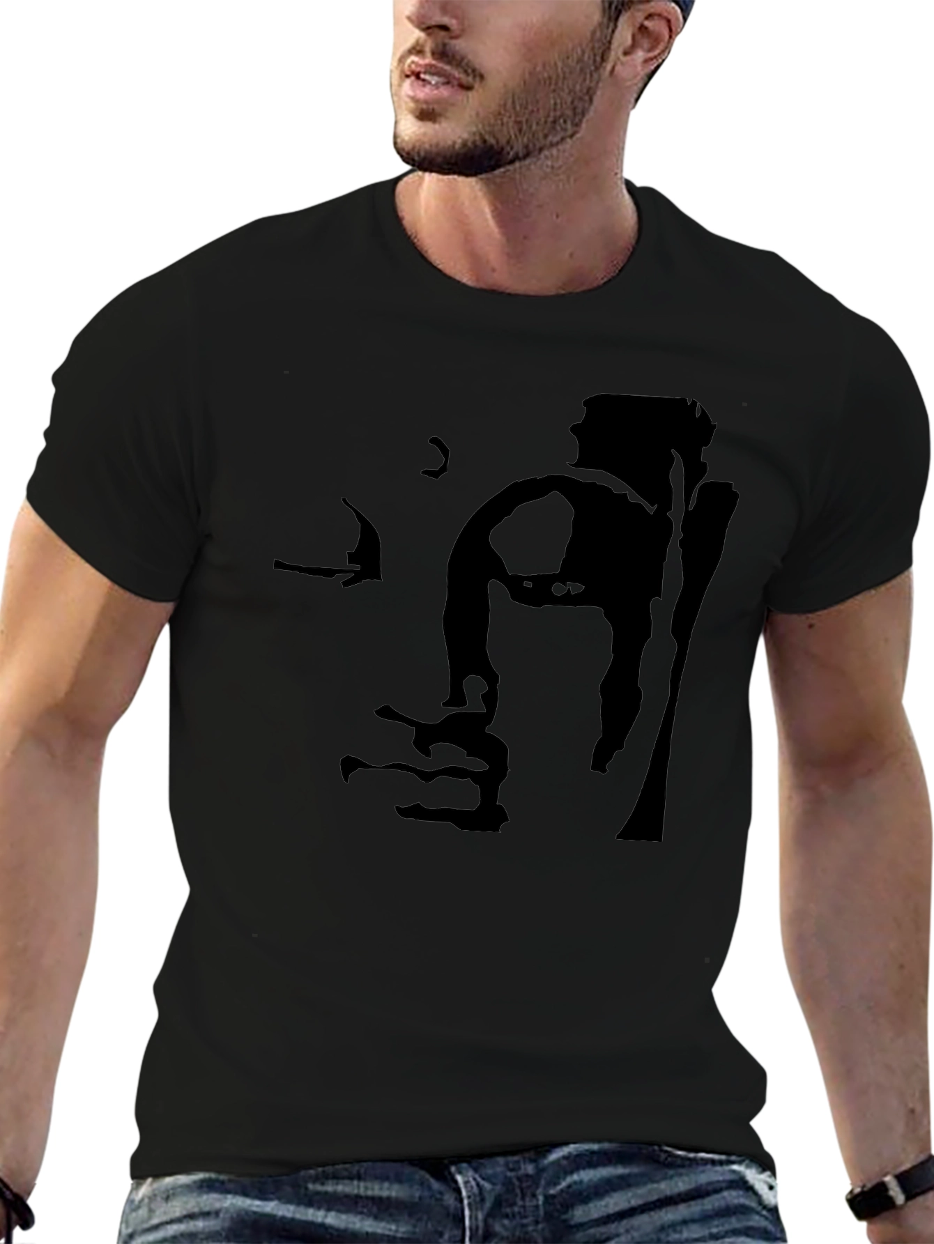 Buddha Face Black Graphic Tee