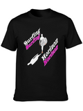 Surfing Horizon Graphic Tee - Black Cotton Shirt
