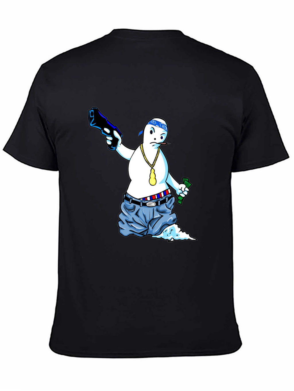 Gangster Ghost Graphic Tee - Cool Cartoon T-Shirt