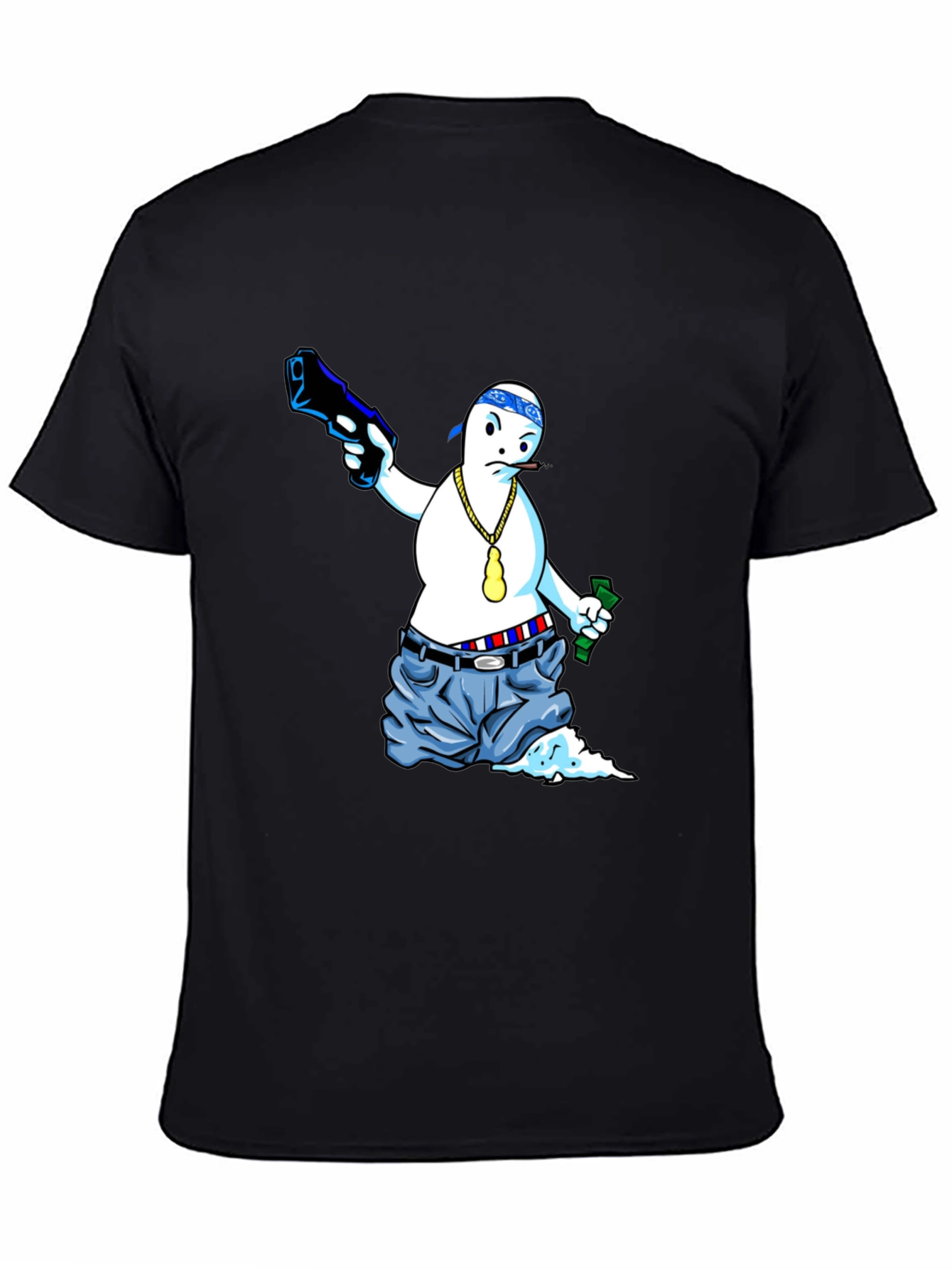Gangster Ghost Graphic Tee - Cool Cartoon T-Shirt