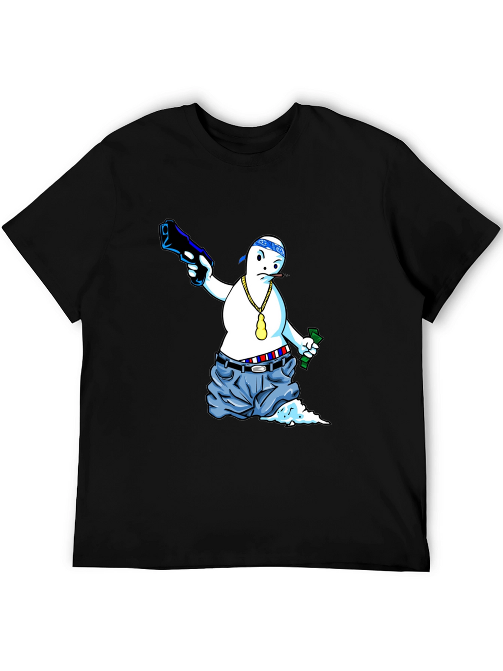 Gangster Ghost Graphic Tee - Cool Cartoon T-Shirt