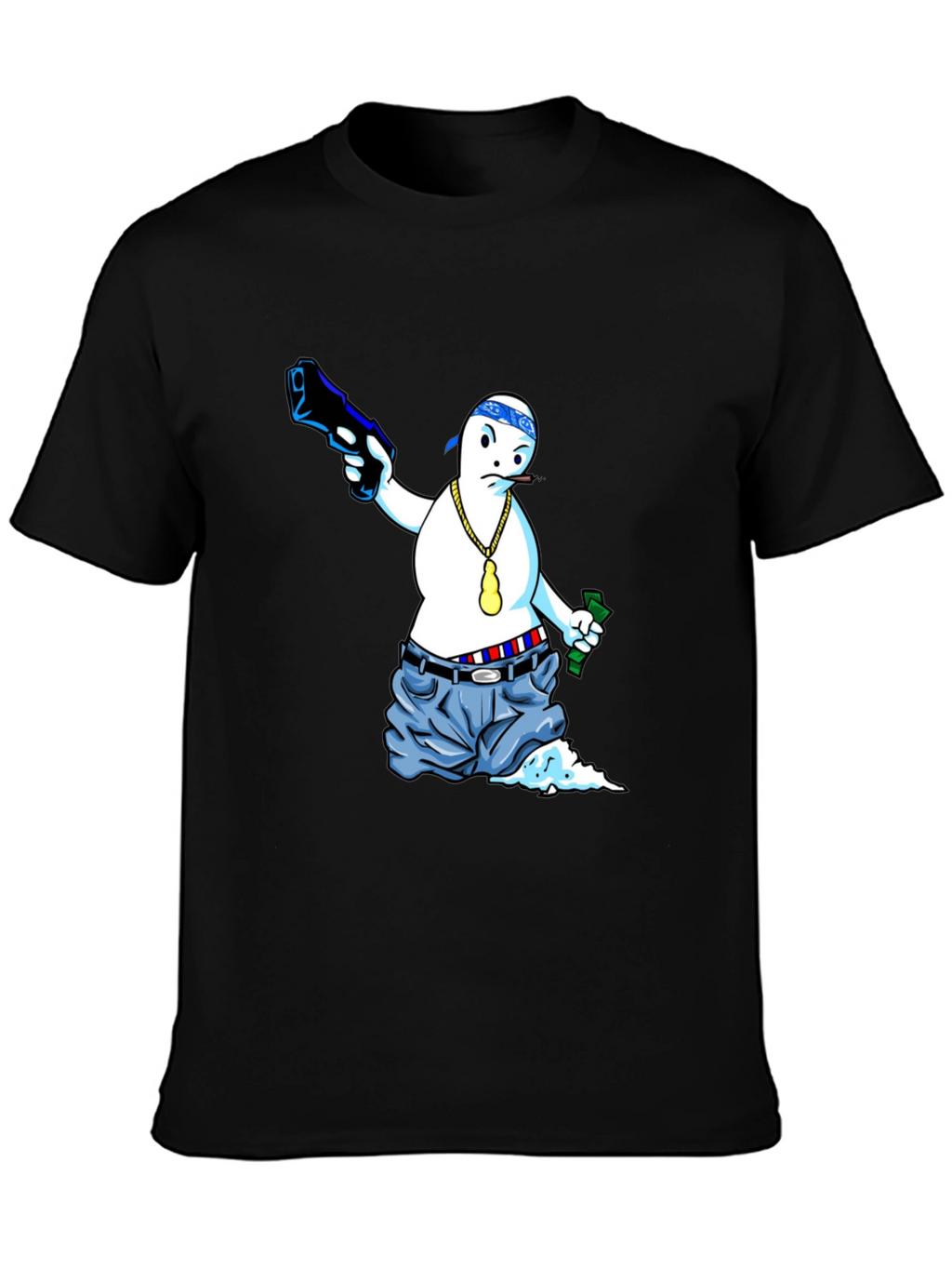 Gangster Ghost Graphic Tee - Cool Cartoon T-Shirt