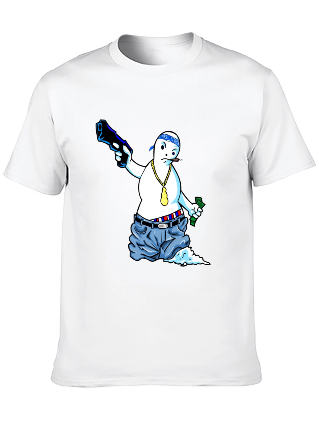 Gangster Ghost Graphic Tee - Cool Cartoon T-Shirt