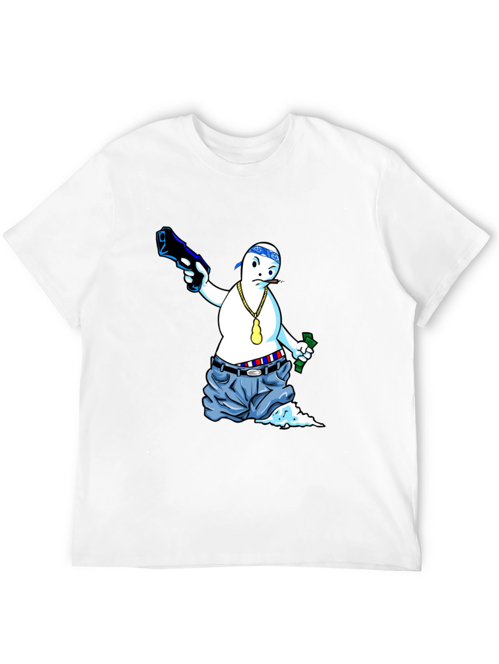 Gangster Ghost Graphic Tee - Cool Cartoon T-Shirt
