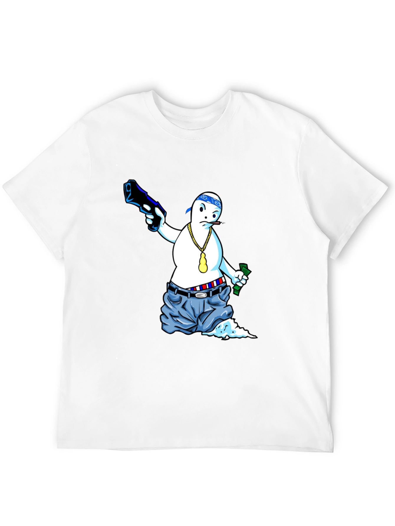 Gangster Ghost Graphic Tee - Cool Cartoon T-Shirt