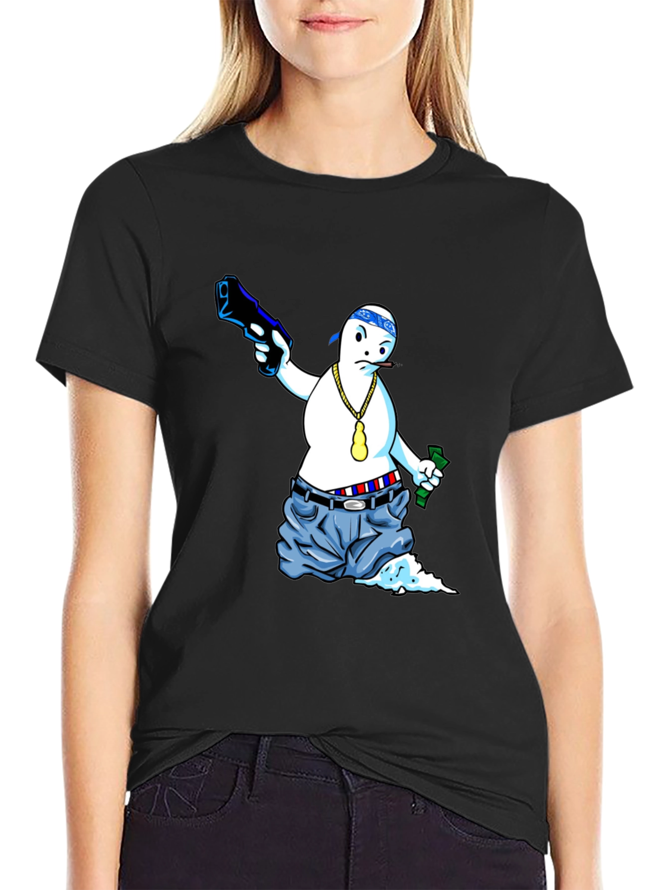 Gangster Ghost Graphic Tee - Cool Cartoon T-Shirt