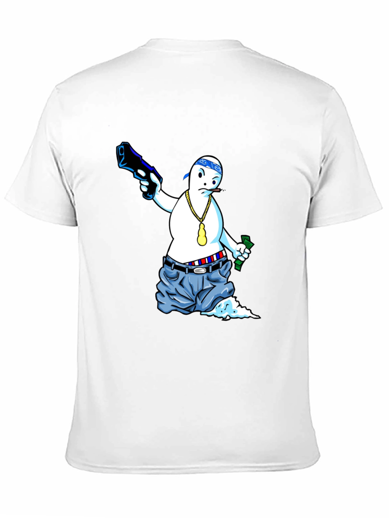 Gangster Ghost Graphic Tee - Cool Cartoon T-Shirt