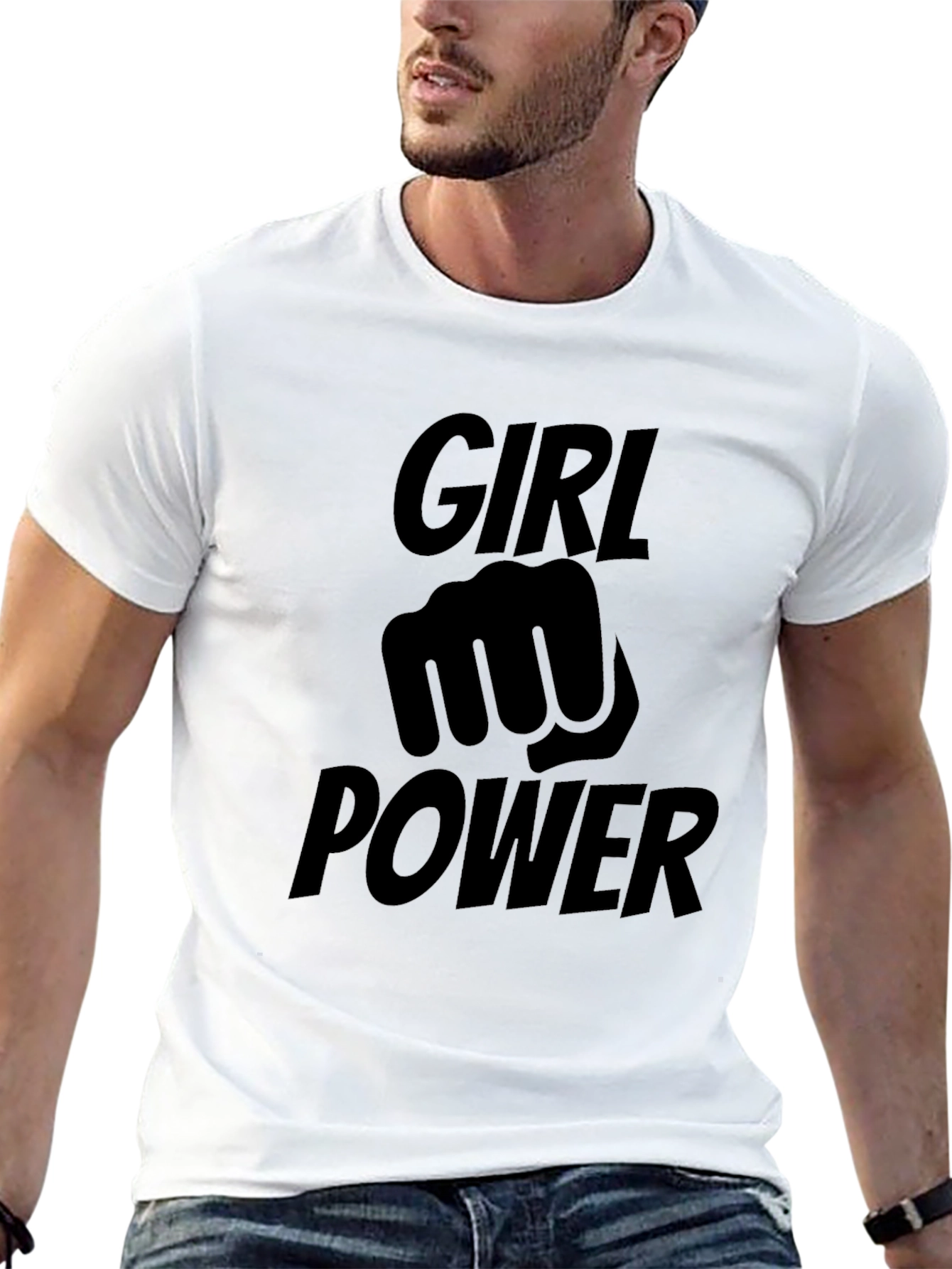 Girl Power Fist Graphic Tee - Black