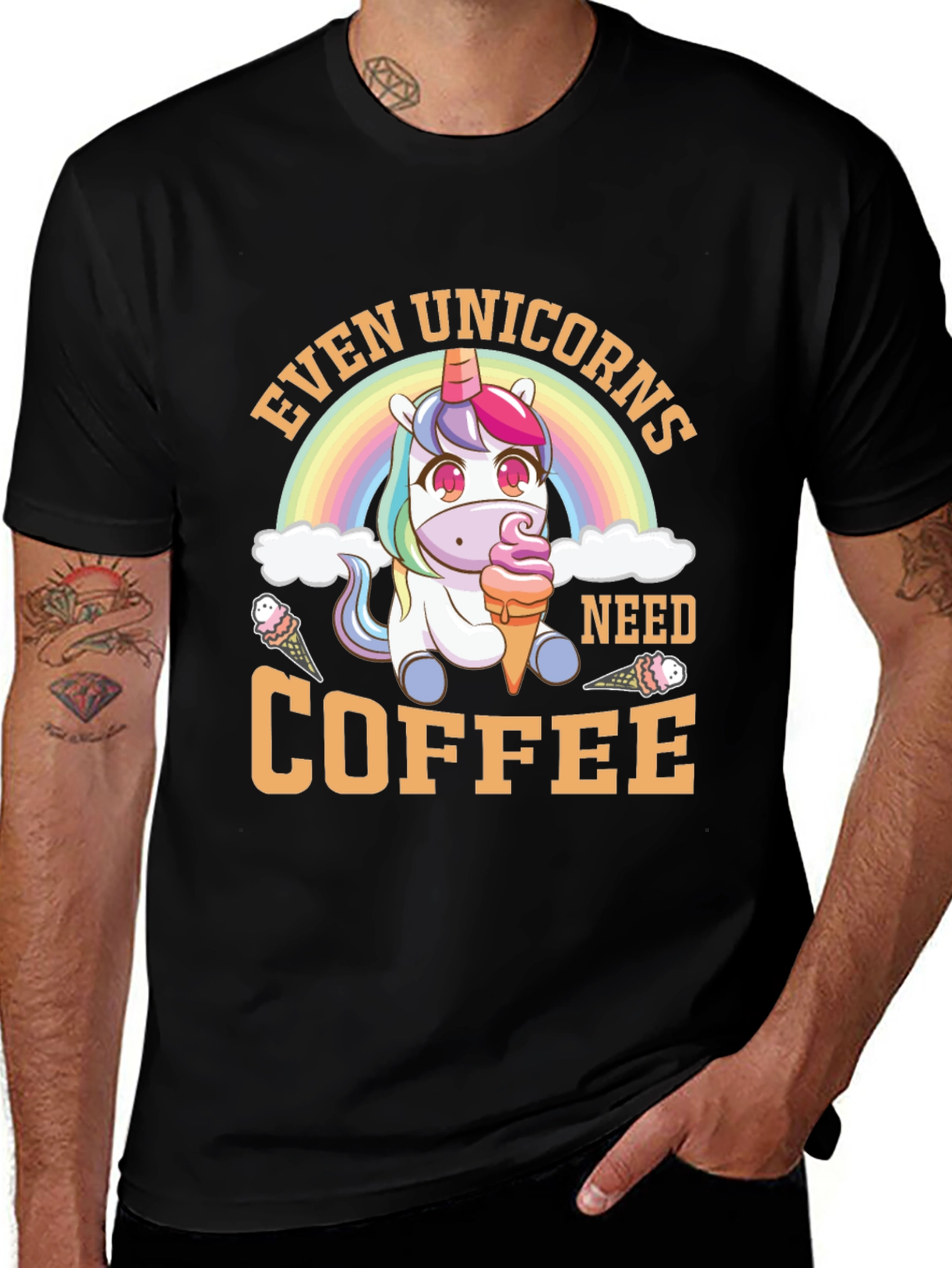 Unicorn Coffee T-Shirt - Whimsical Graphic Tee