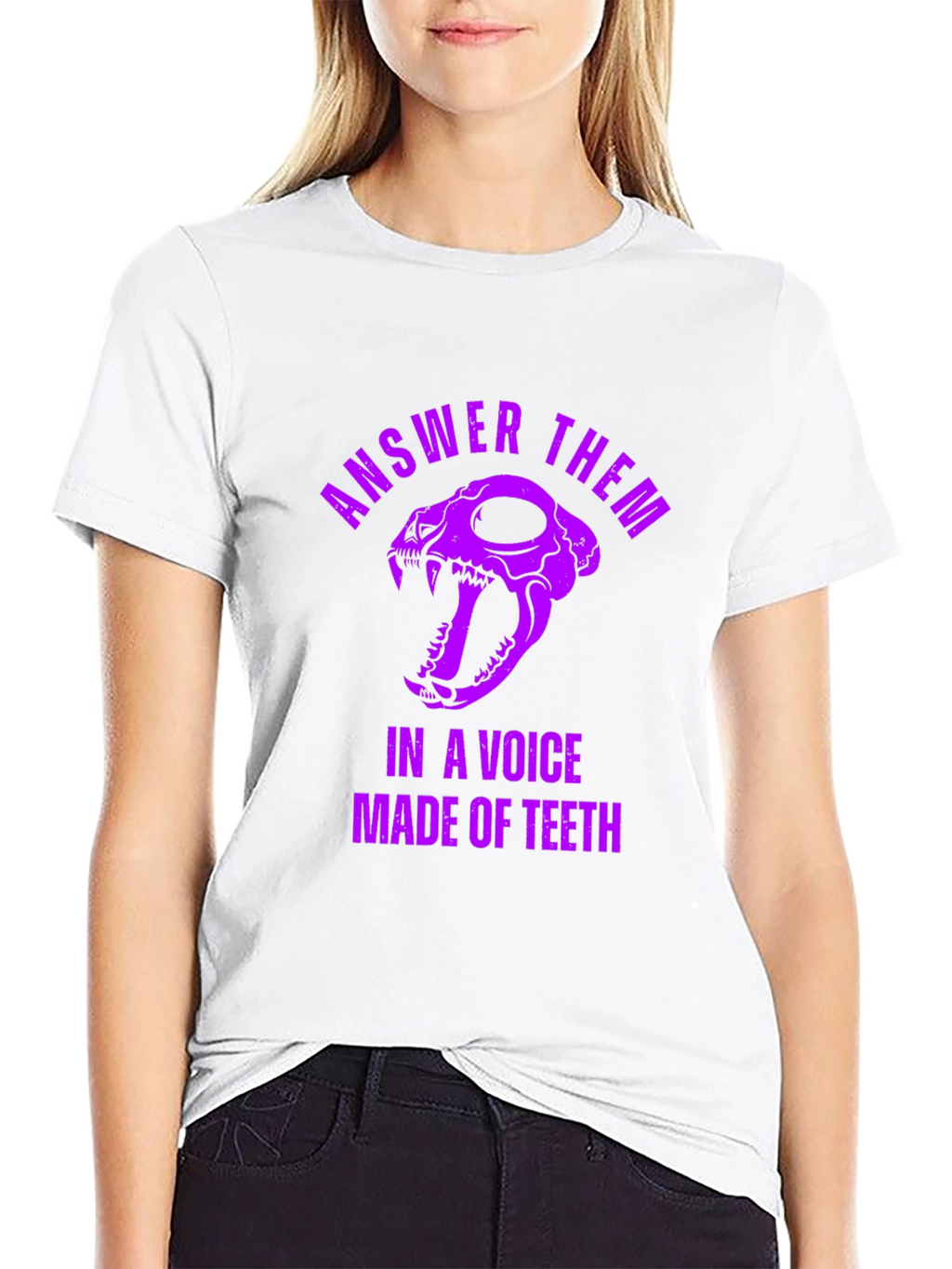 Answer Them T-Shirt: Skull & Teeth Design