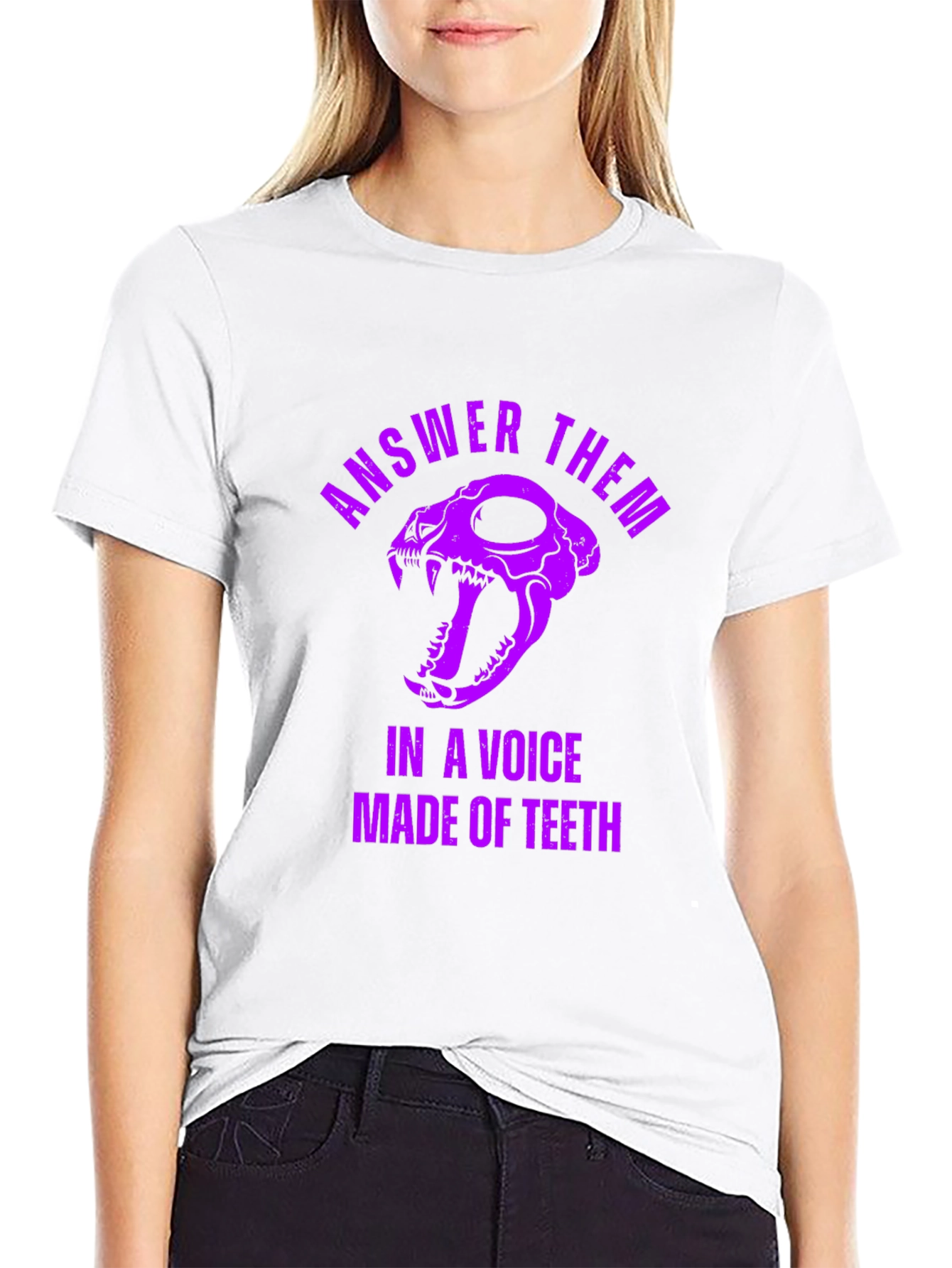 Answer Them T-Shirt: Skull & Teeth Design