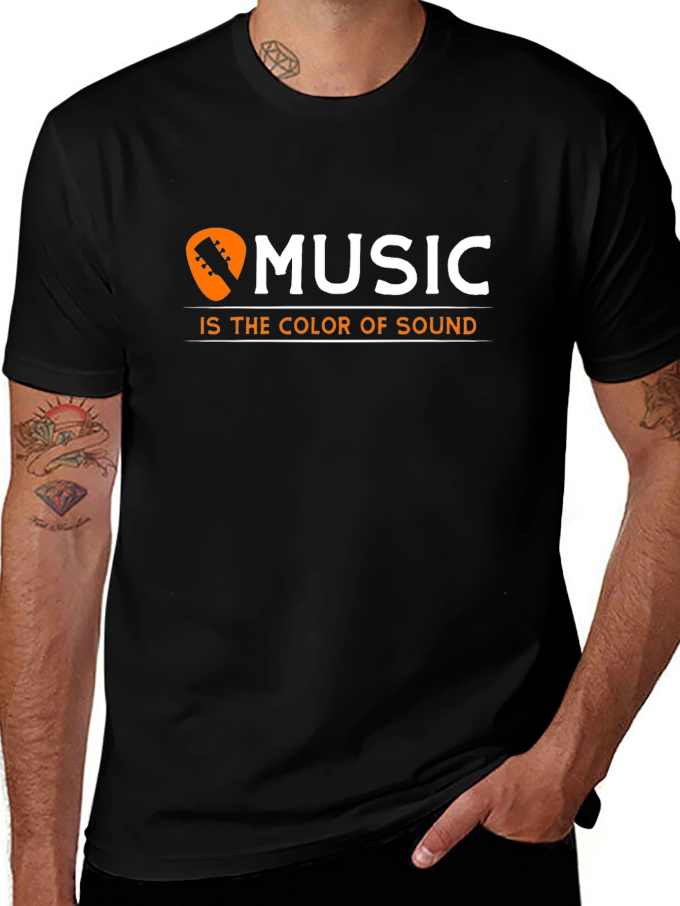 Music is the Color of Sound Black Graphic Tee