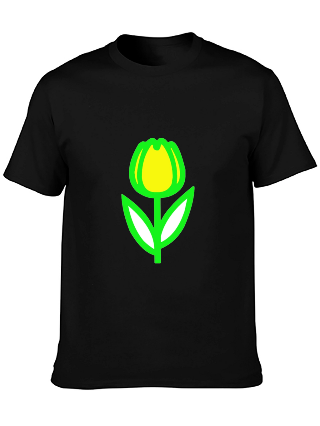 Tulip Graphic Tee - Black Casual T-Shirt