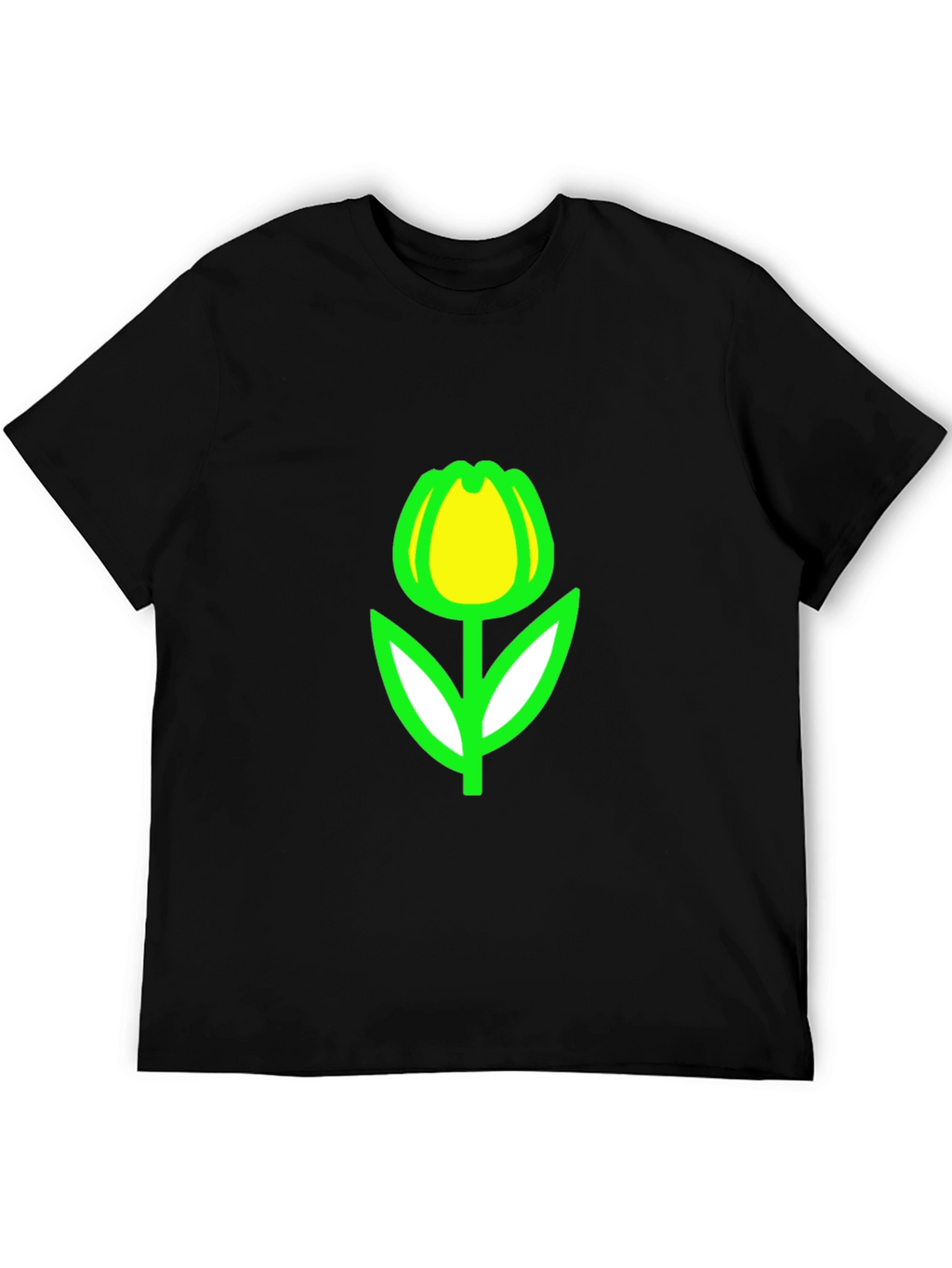 Tulip Graphic Tee - Black Casual T-Shirt