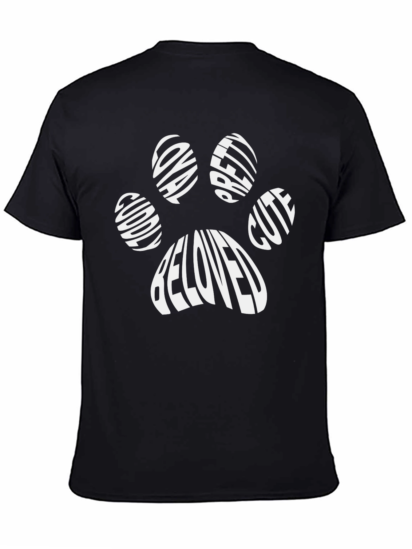 Beloved Pet Paw Print T-Shirt - Cuddly Cute Oval Pretty Design