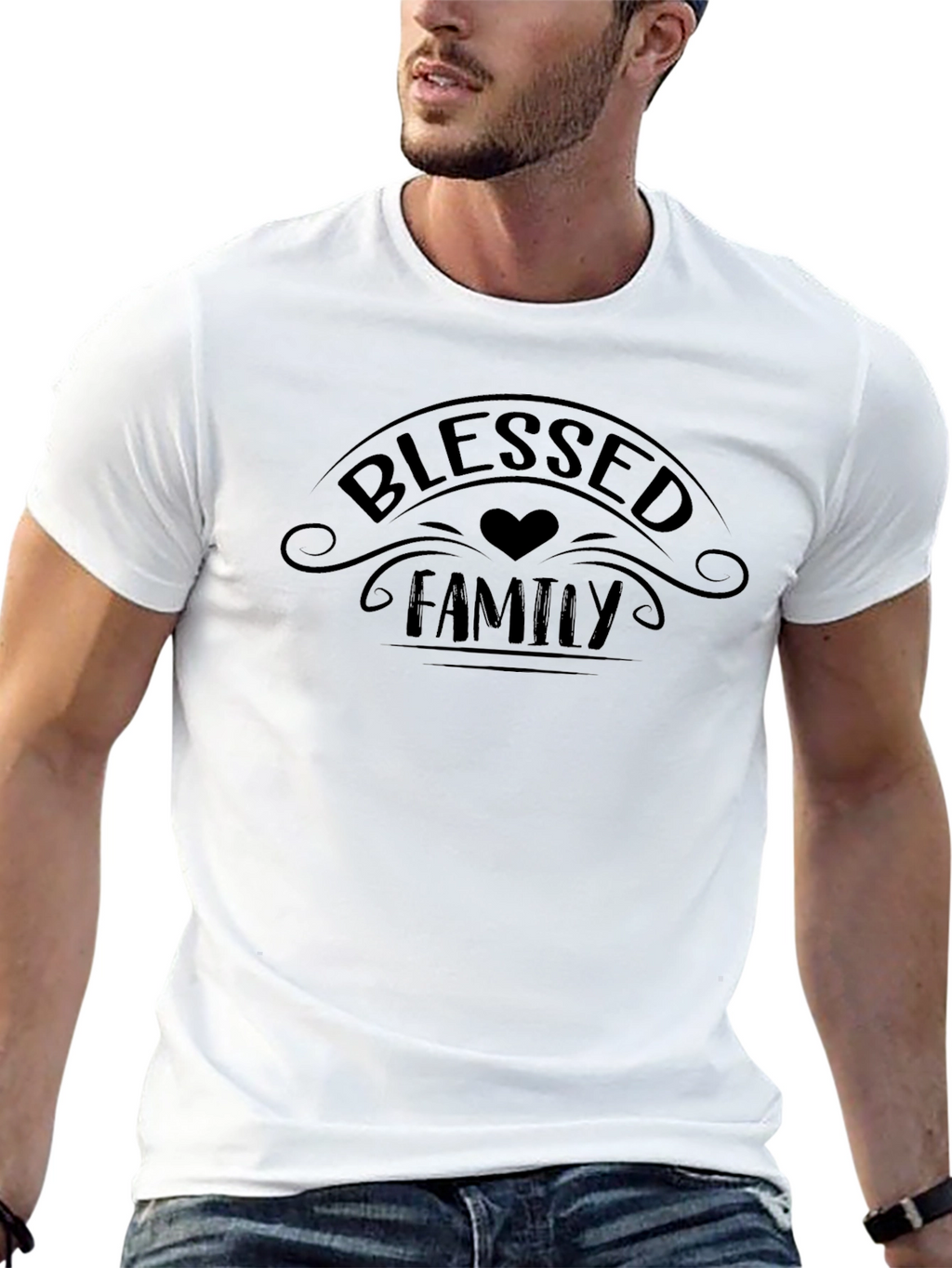Blessed Family Black Graphic T-Shirt