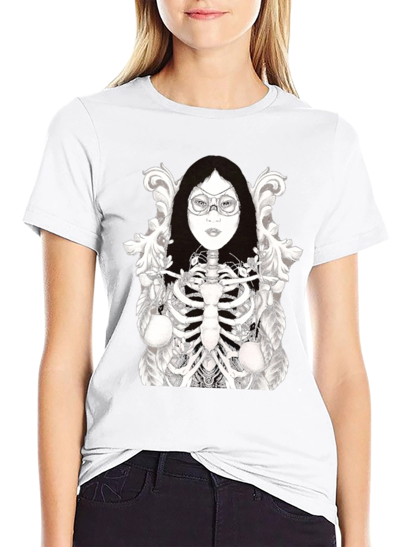 Skeleton Girl T-Shirt - Unique Graphic Tee
