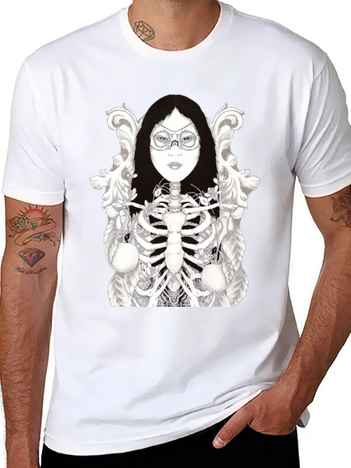 Skeleton Girl T-Shirt - Unique Graphic Tee