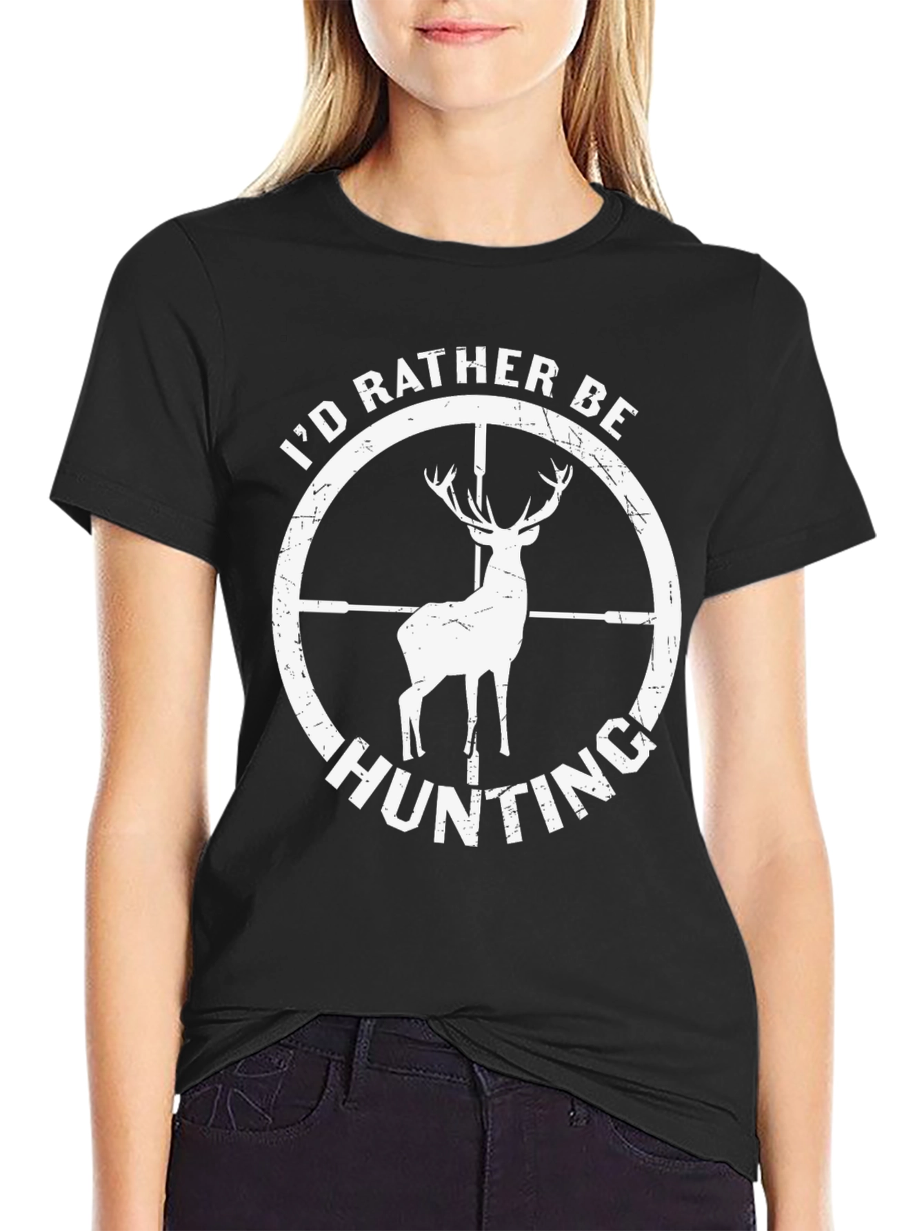 Hunting Deer Graphic Tee - Id Rather Be Hunting T-Shirt
