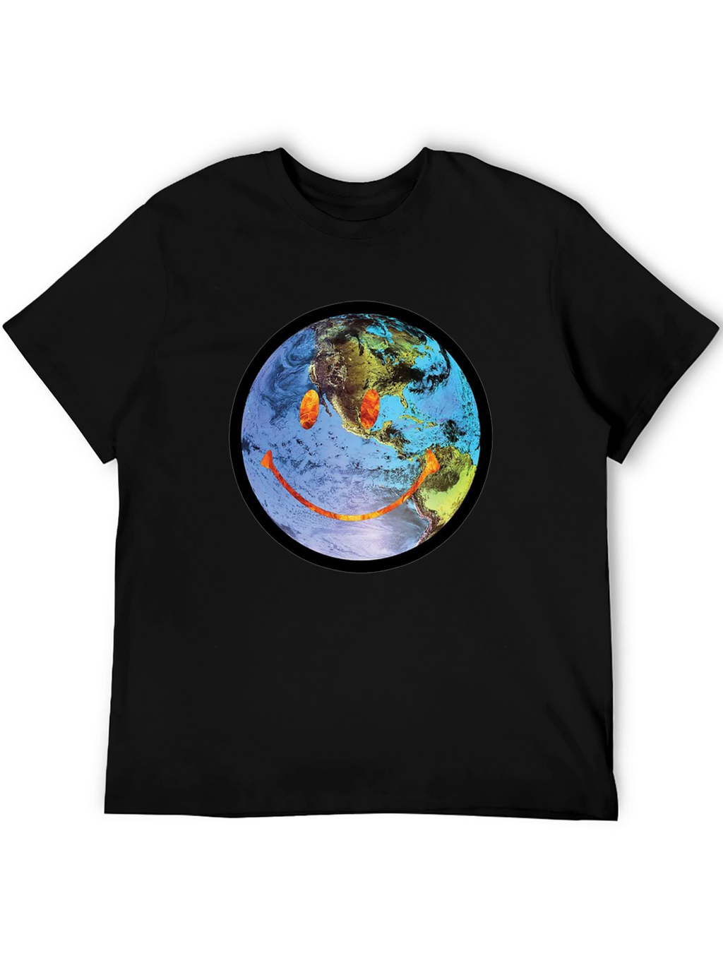 Earth Smiley Graphic Tee - Black