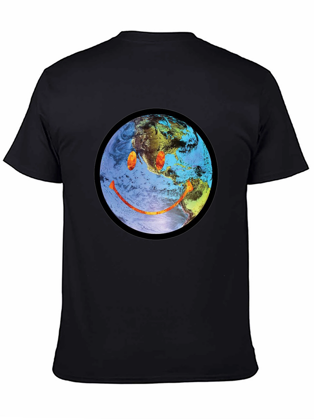 Earth Smiley Graphic Tee - Black