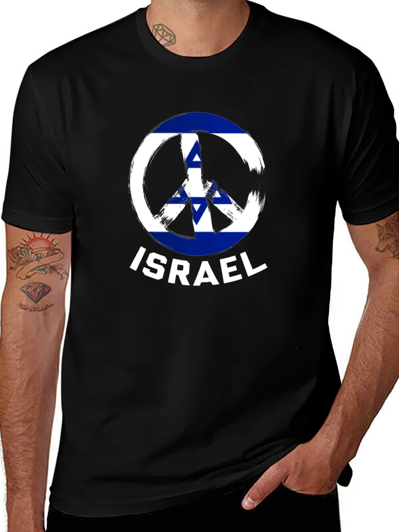 Israel Peace Sign T-Shirt Black