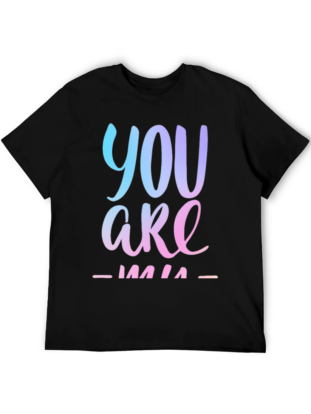 You Are Mine Gradient Graphic Tee - Black