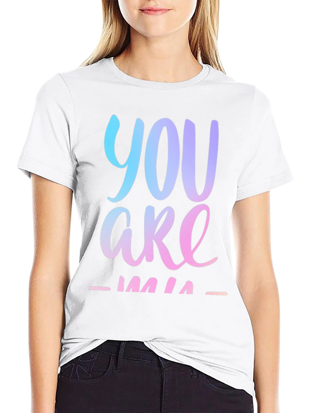 You Are Mine Gradient Graphic Tee - Black