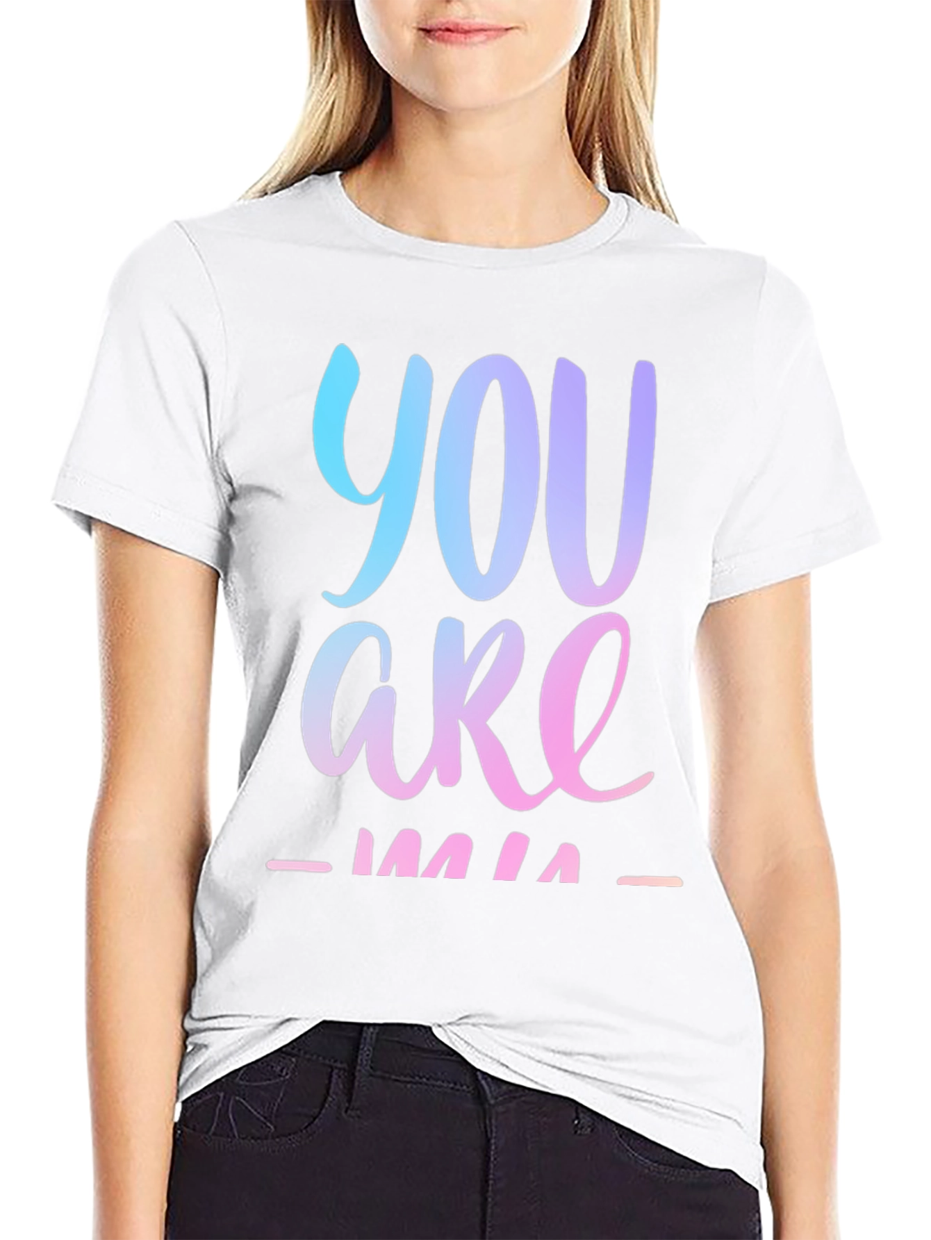 You Are Mine Gradient Graphic Tee - Black