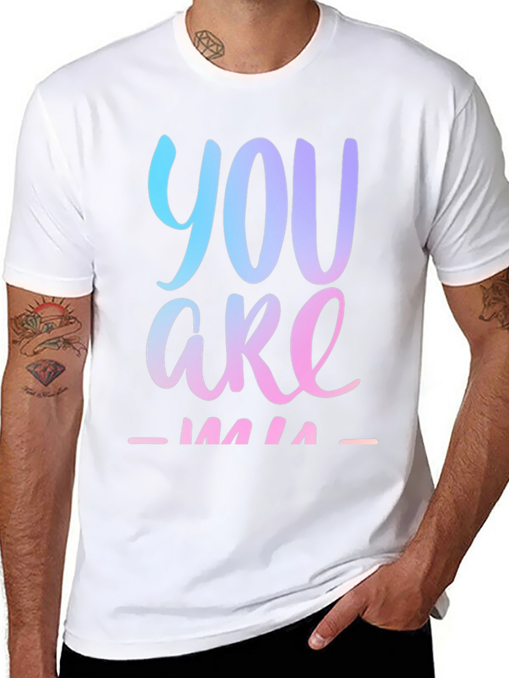 You Are Mine Gradient Graphic Tee - Black