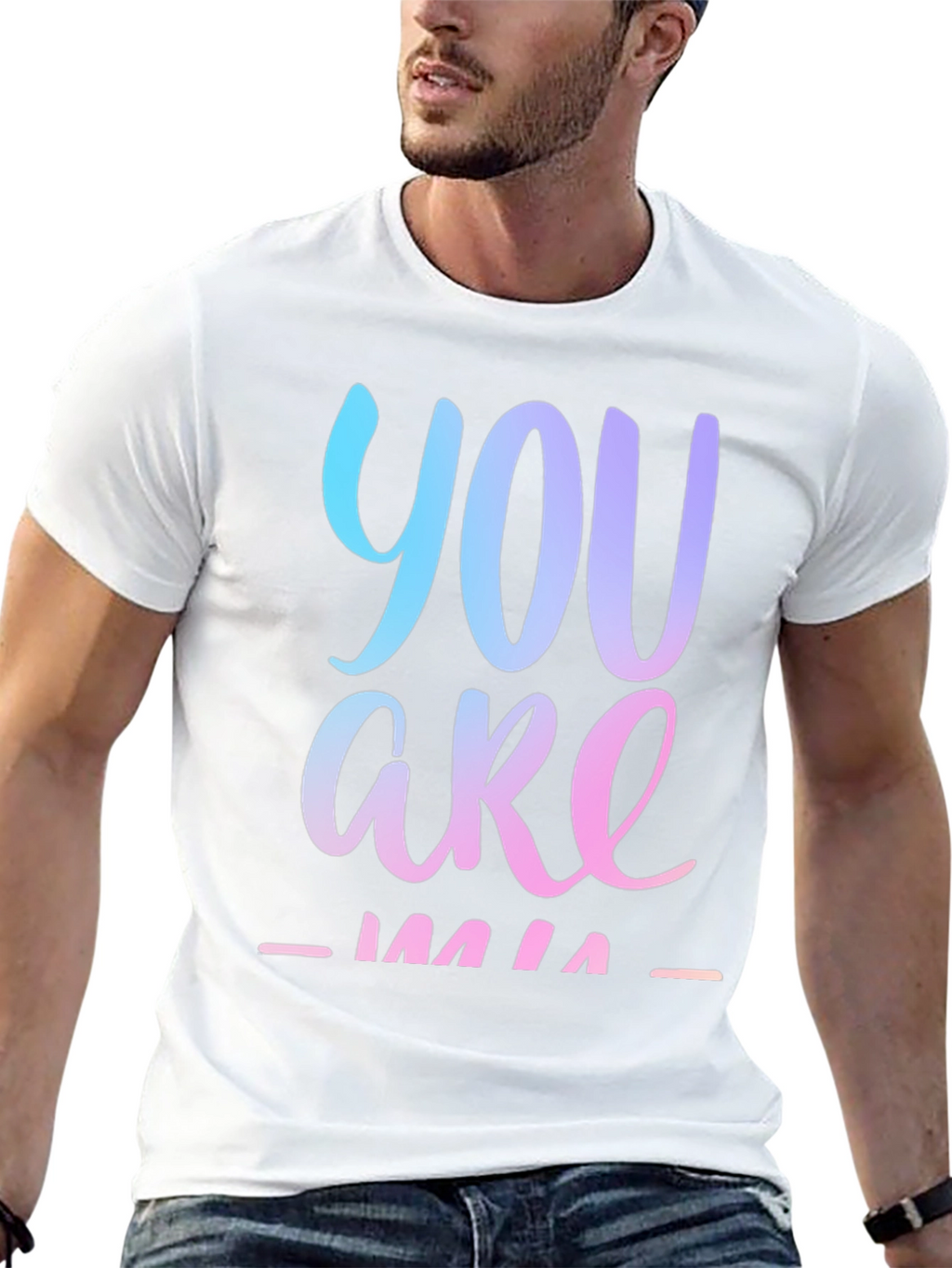 You Are Mine Gradient Graphic Tee - Black