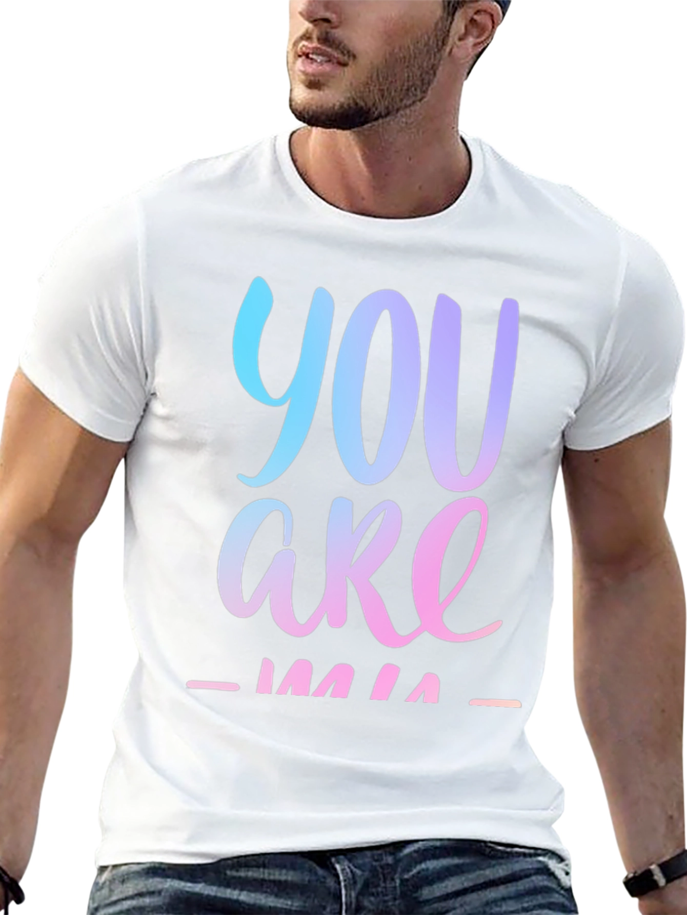 You Are Mine Gradient Graphic Tee - Black