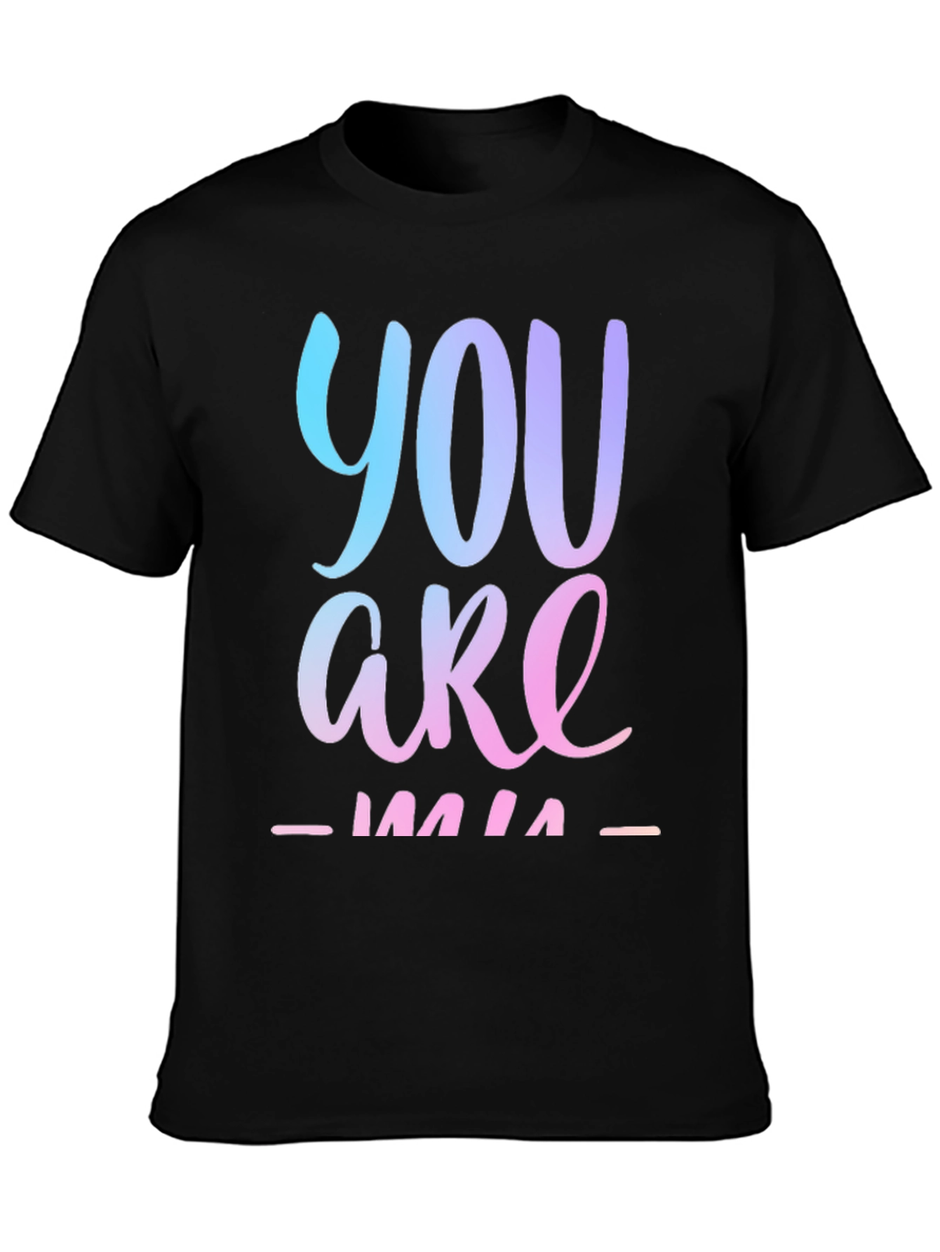 You Are Mine Gradient Graphic Tee - Black