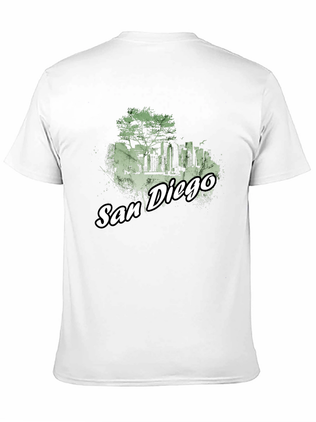 San Diego Skyline Graphic Tee - Black Cotton T-Shirt