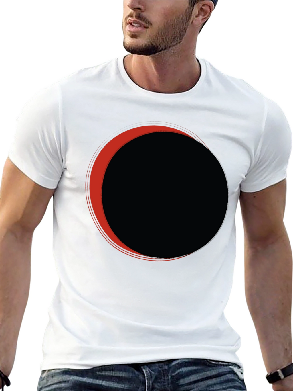 Eclipse Graphic Tee - Black Casual T-Shirt